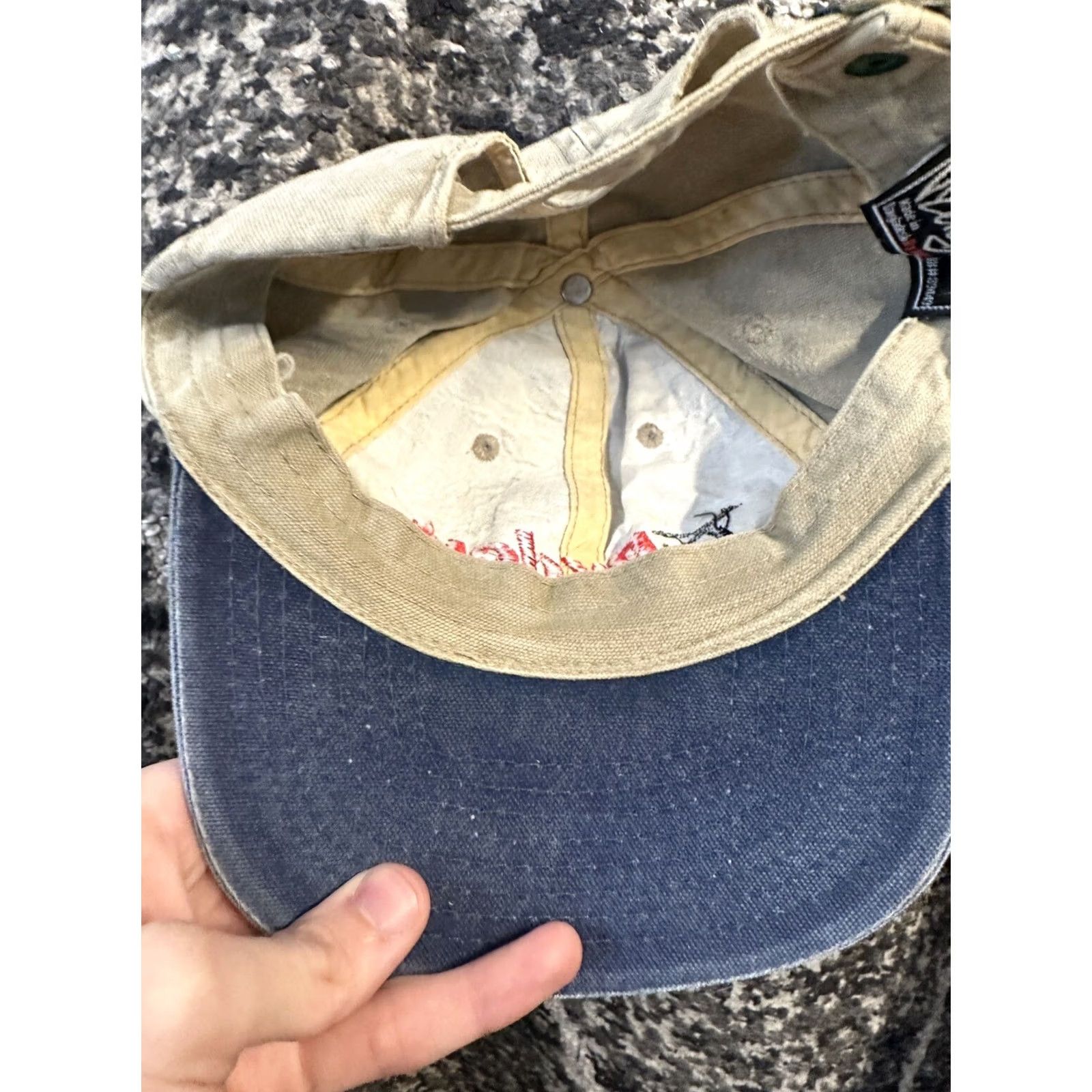 Vintage VINTAGE Ryder Hat Adjustable Strap back Blue Corduroy Baseball Cap Mens Size ONE SIZE - 4 Thumbnail