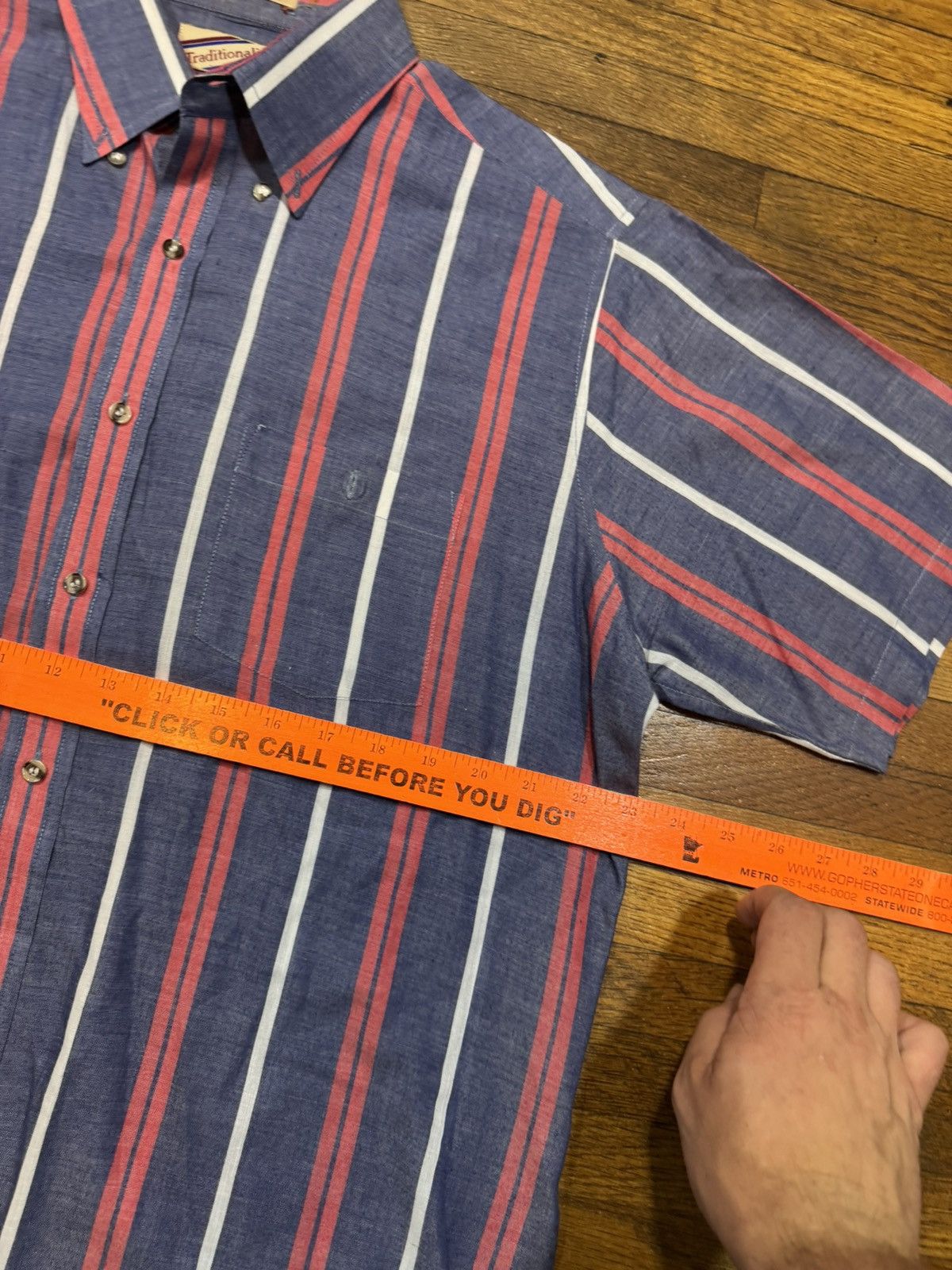 Vintage Vinatge Striped Button Up Shirt Size US L / EU 52-54 / 3 - 5 Thumbnail