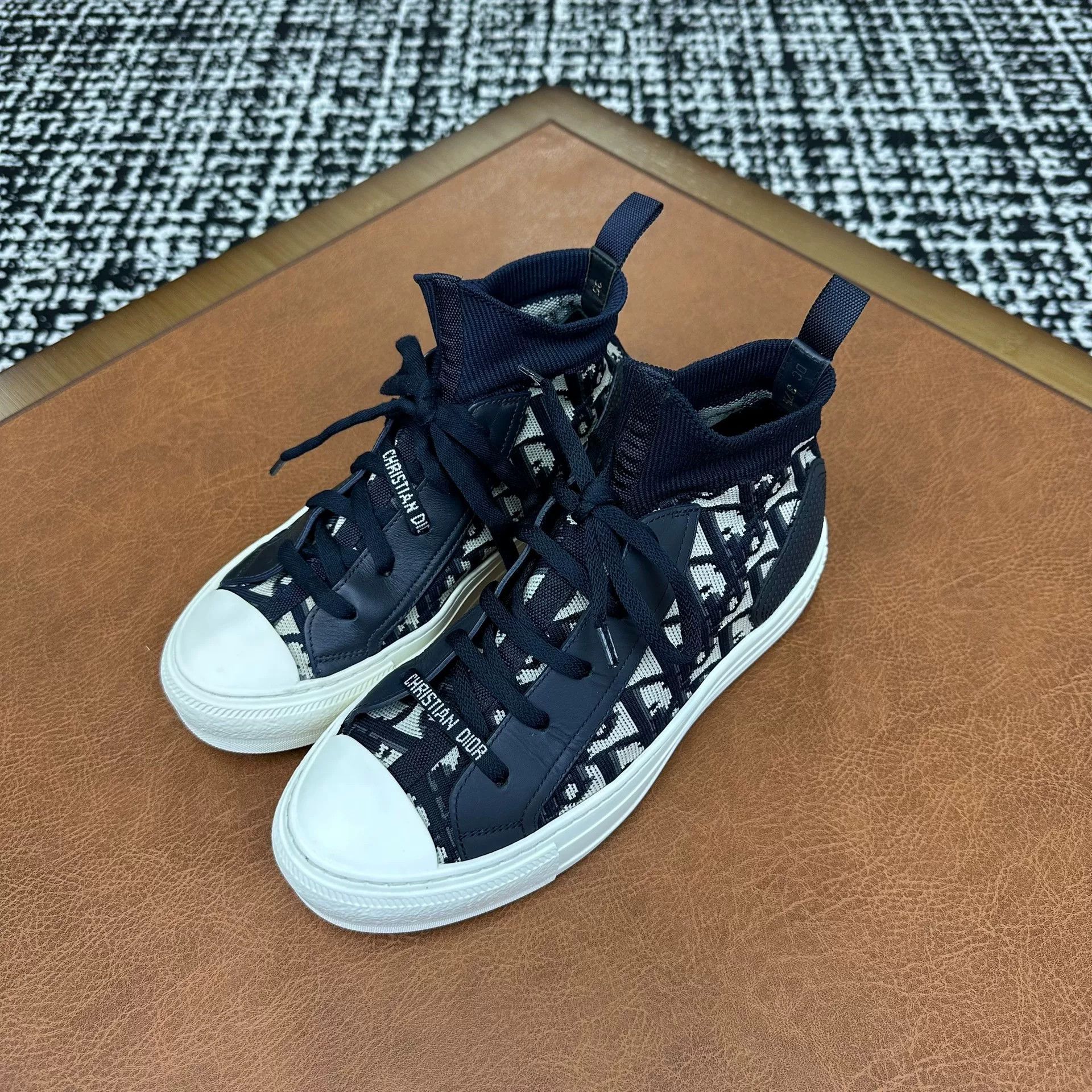 Dior Dior Knit Blue Hitop Sneakers it_35 Women Size US 5 / IT 35 - 1 Thumbnail