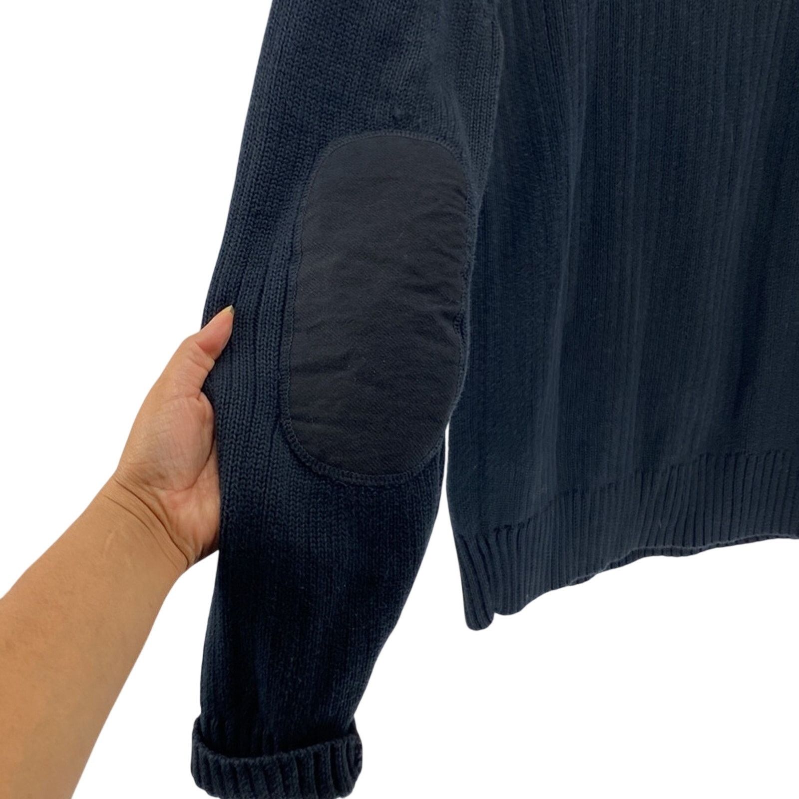 Levi's Levi’s black ribbed v neck elbow patch accent sweater cotton Size US L / EU 52-54 / 3 - 7 Thumbnail