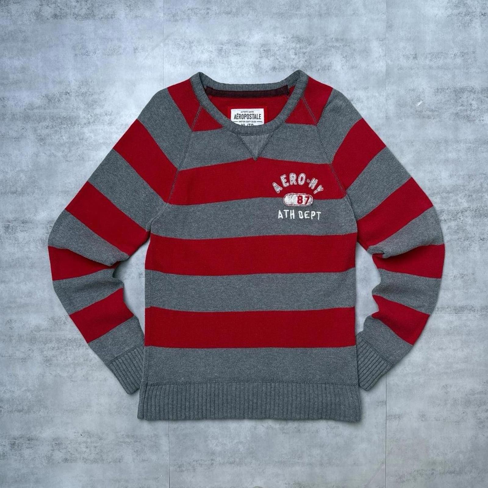 Aeropostale Y2K Aeropostale Red Striped 00s Long Sleeve Sweatshirt Size US XL / EU 56 / 4 - 1 Thumbnail