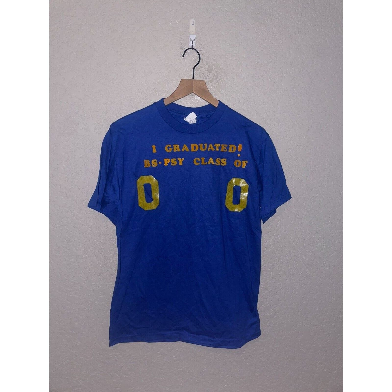Jerzees Vintage Psychology Shirt Graduated Bs-PSY Class BS PSY Tee M Size US M / EU 48-50 / 2 - 1 Thumbnail