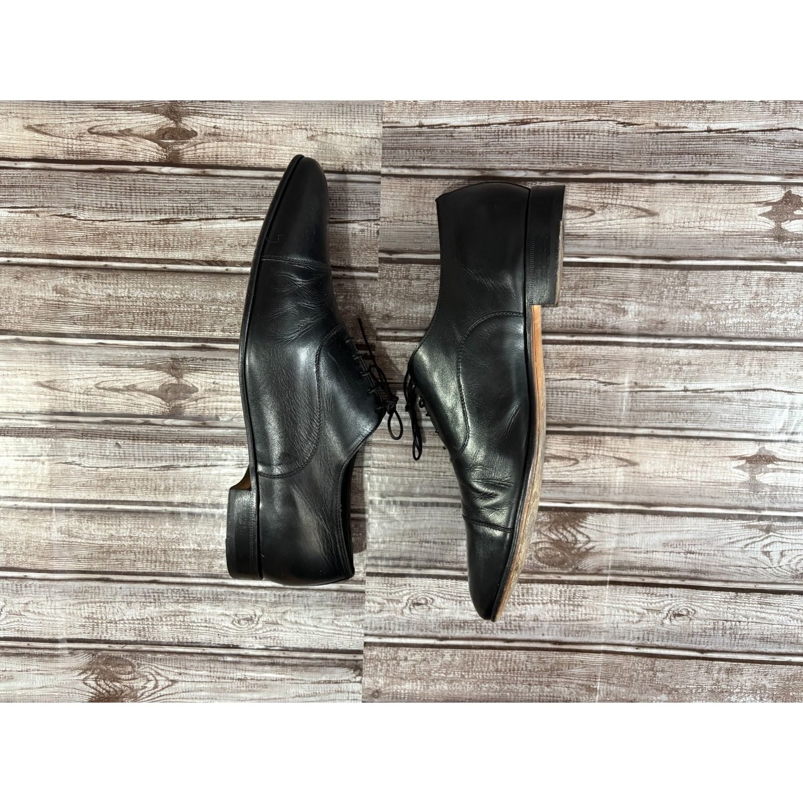 Santoni Santoni Darian Leather Cap Toe Oxford Shoes Size 13 D color Size US 13 / EU 46 - 4 Thumbnail