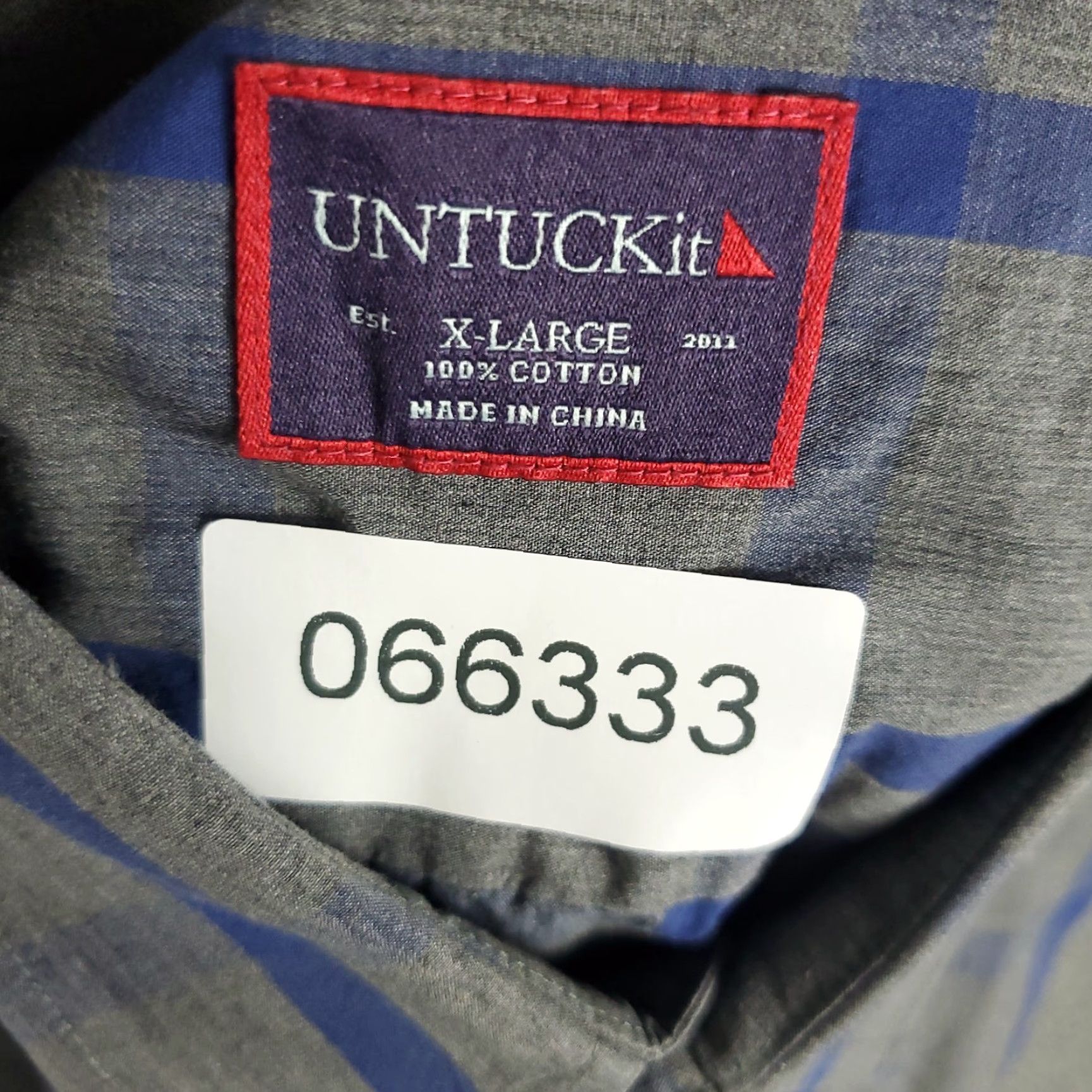 UNTUCKit UNTUCKit Shirt Mens XL Gray Blue Check Casual Button Up Long Sleeve Size US XL / EU 56 / 4 - 7 Thumbnail