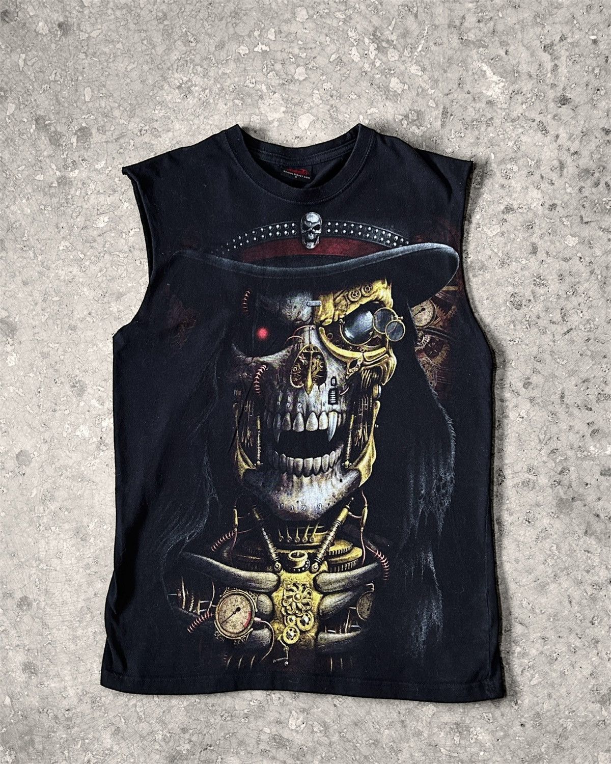 Vintage vintage faded spiral skull shirt Size US S / EU 44-46 / 1 - 1 Thumbnail