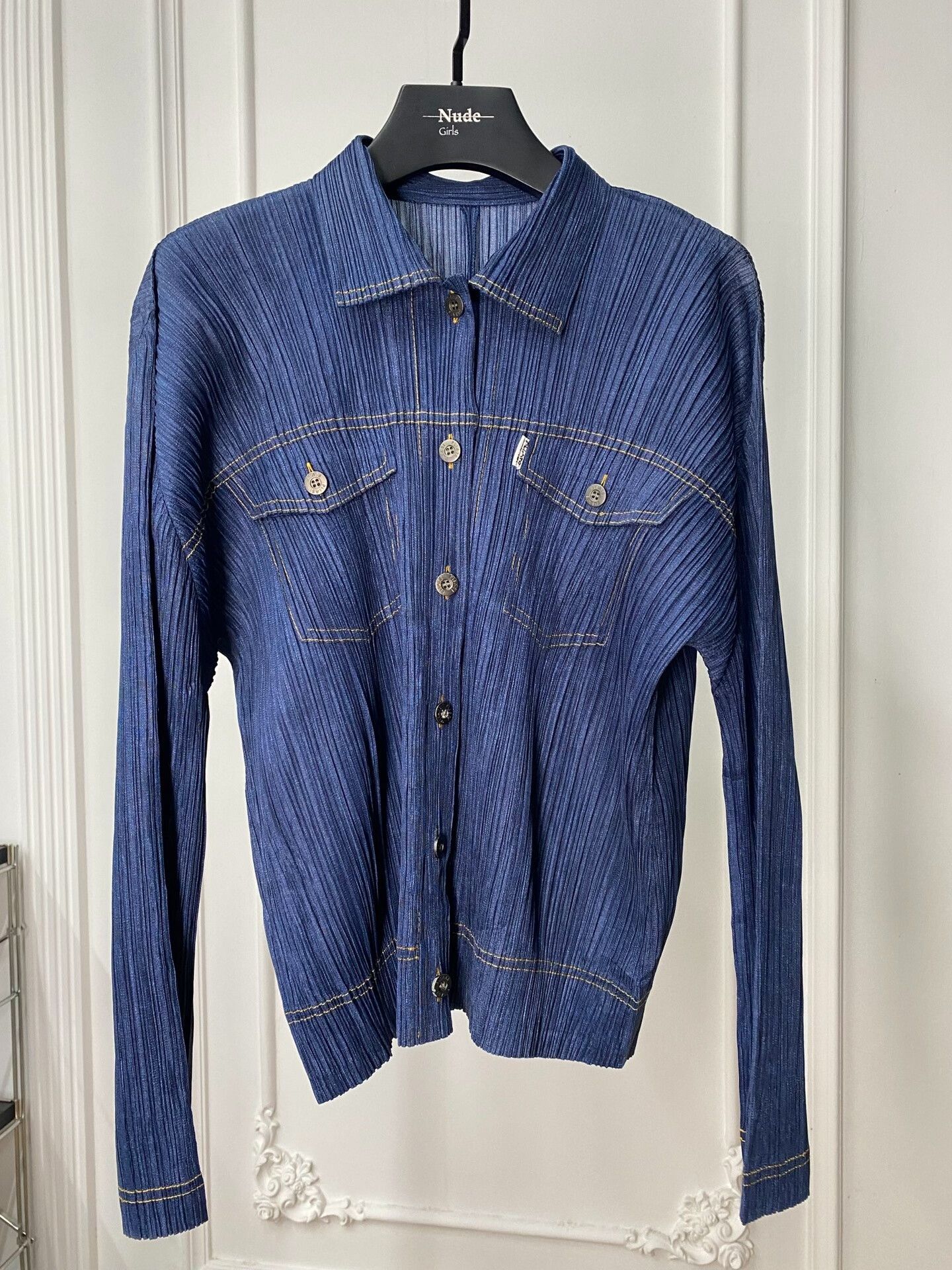 Issey Miyake Issey Miyake Pleats Please Denim Jacket Size L / US 10 / IT 46 - 1 Thumbnail
