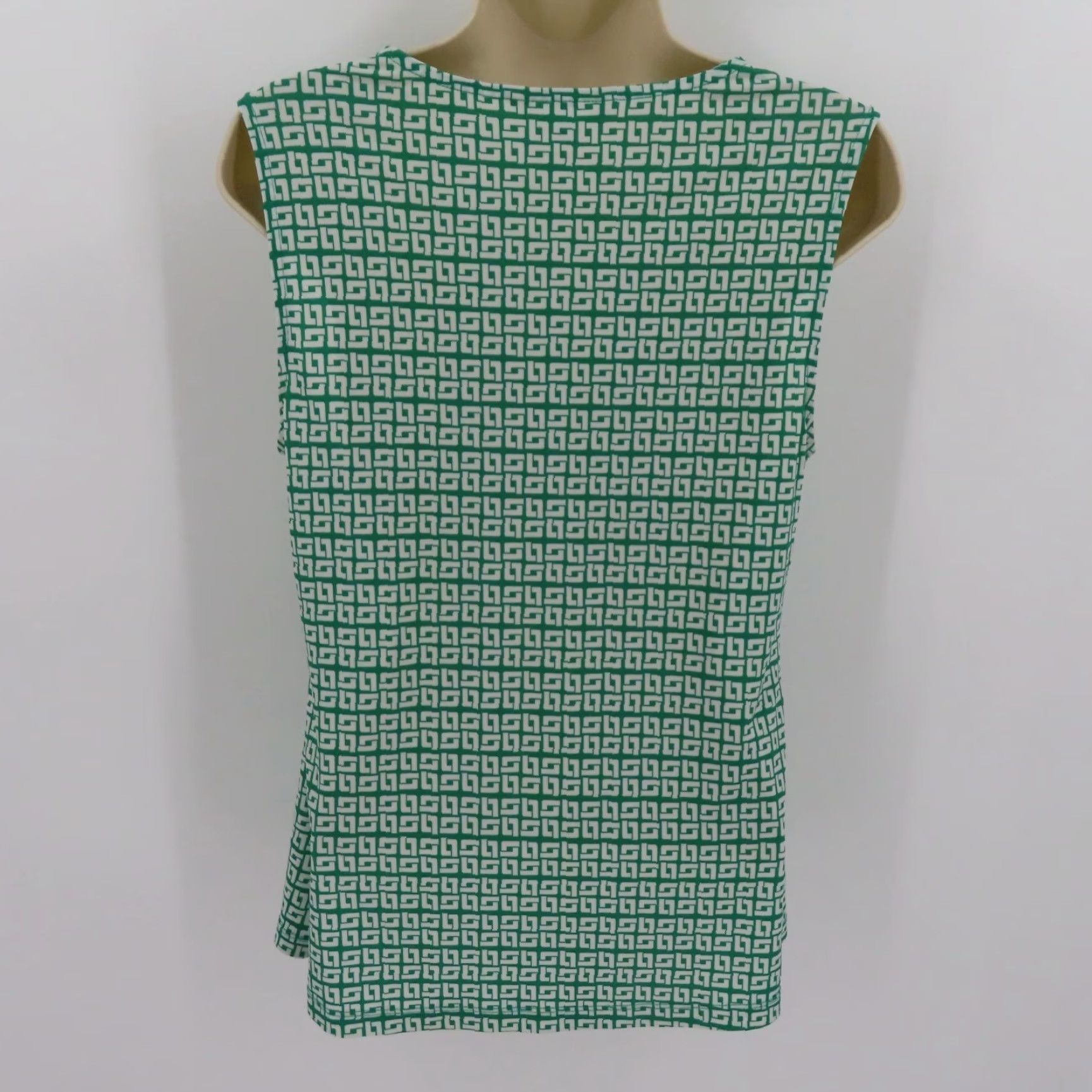 Banana Republic Banana Republic Women PS Tank Top Geometric Cowl Neck Sleeveless Green White Geometric Pattern Petite Small PS Shirt Womens Size S / US 4 / IT 40 - 5 Thumbnail