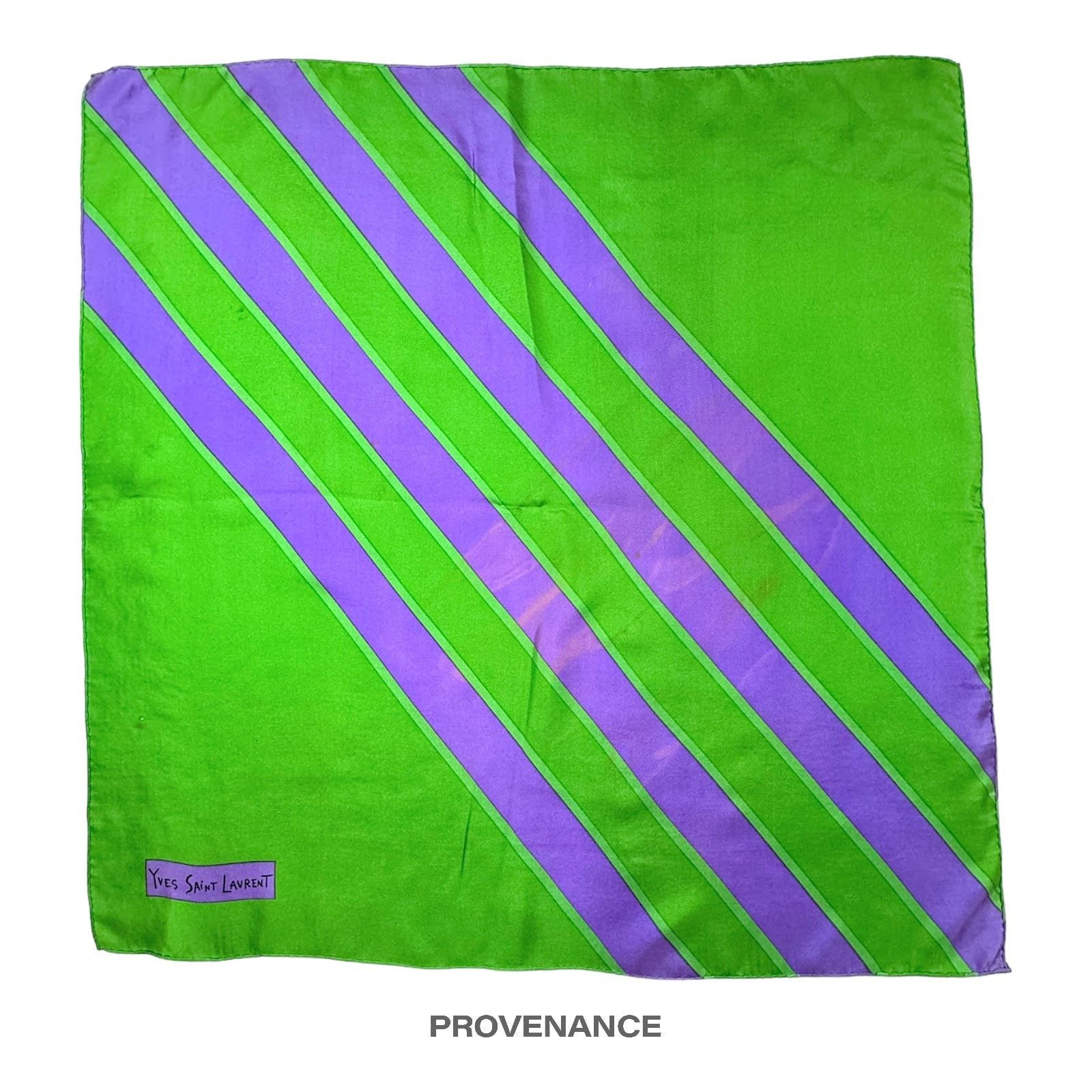 YVES Saint Laurent YSL Silk Scarf - Green/blue 75Cm, Women's