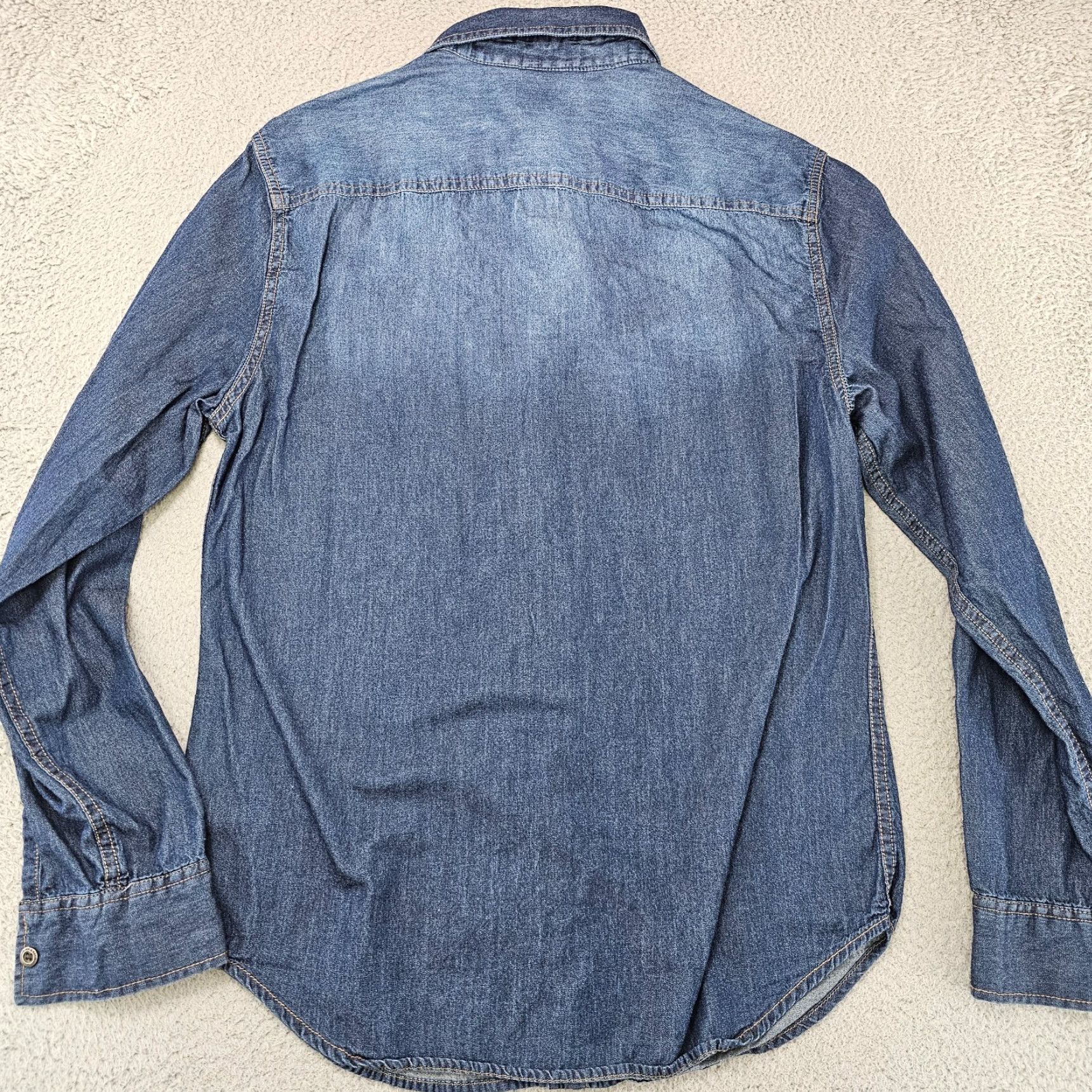 Vintage Rock & Republic Shirt Mens Small Blue Denim Collared Button-Up Cotton Casual Long Sleeve Size US S / EU 44-46 / 1 - 5 Thumbnail