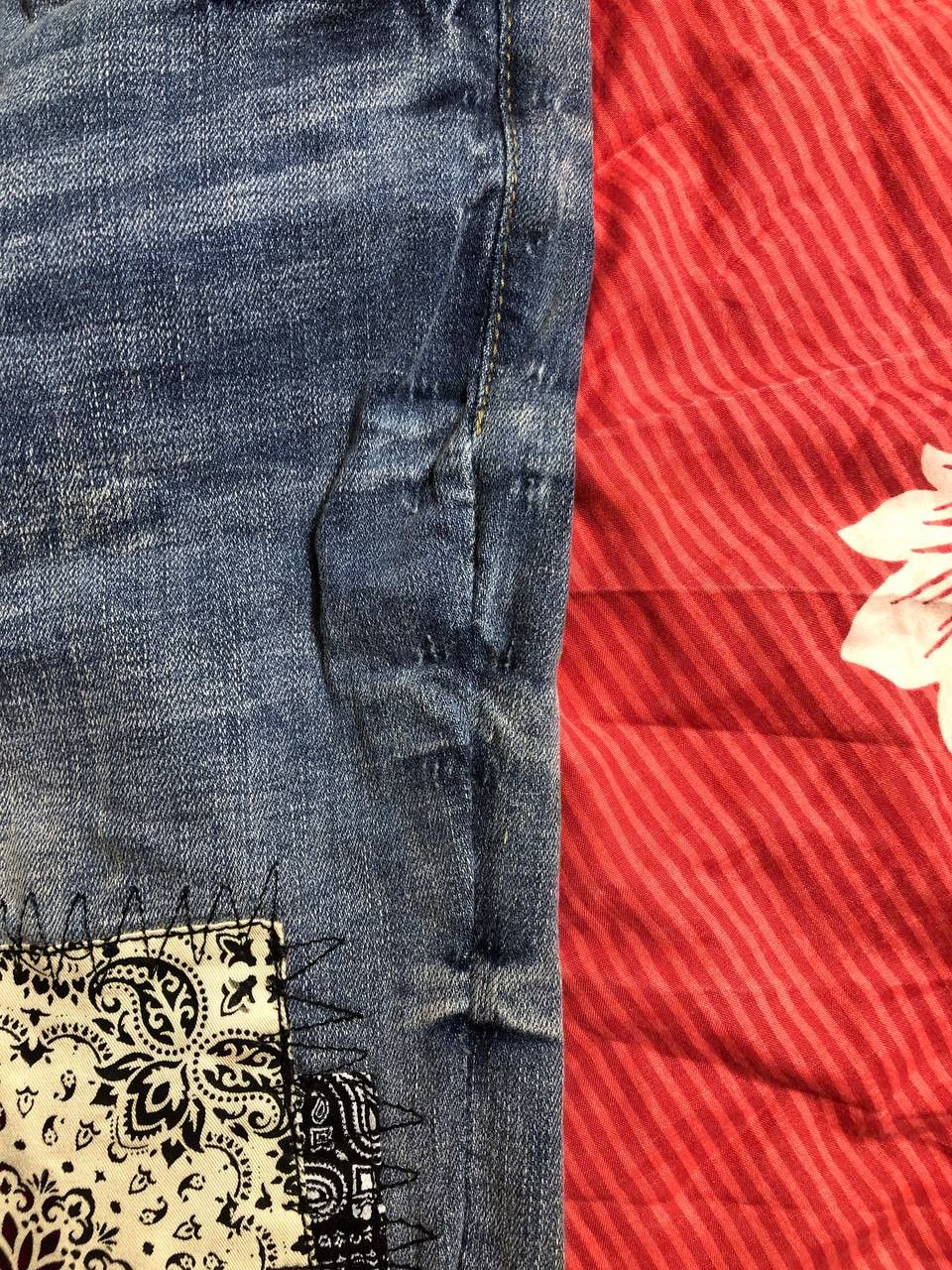 Japanese Brand Dirty Painted Distressed Thrashed Faded Baggy Jeans Y2K Size US 30 / EU 46 - 6 Thumbnail