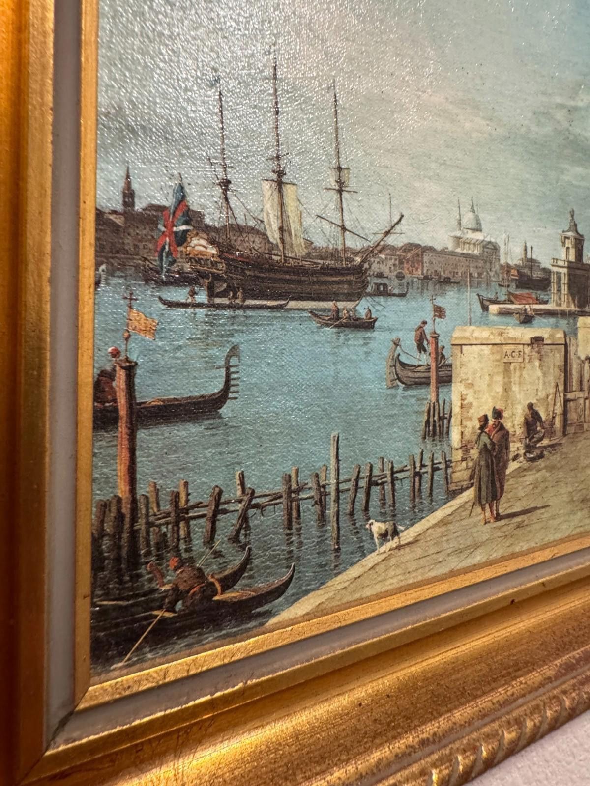 Other Vintage Framed Canaletto Reproduction Print The Quay of the Size ONE SIZE - 8 Thumbnail