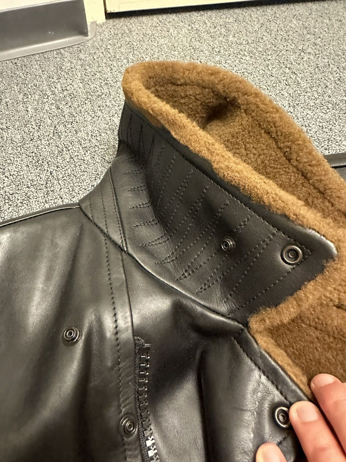 Burberry Prorsum Burberry Prorsum Leather/Shearling Biker Jacket Size US L / EU 52-54 / 3 - 16 Thumbnail