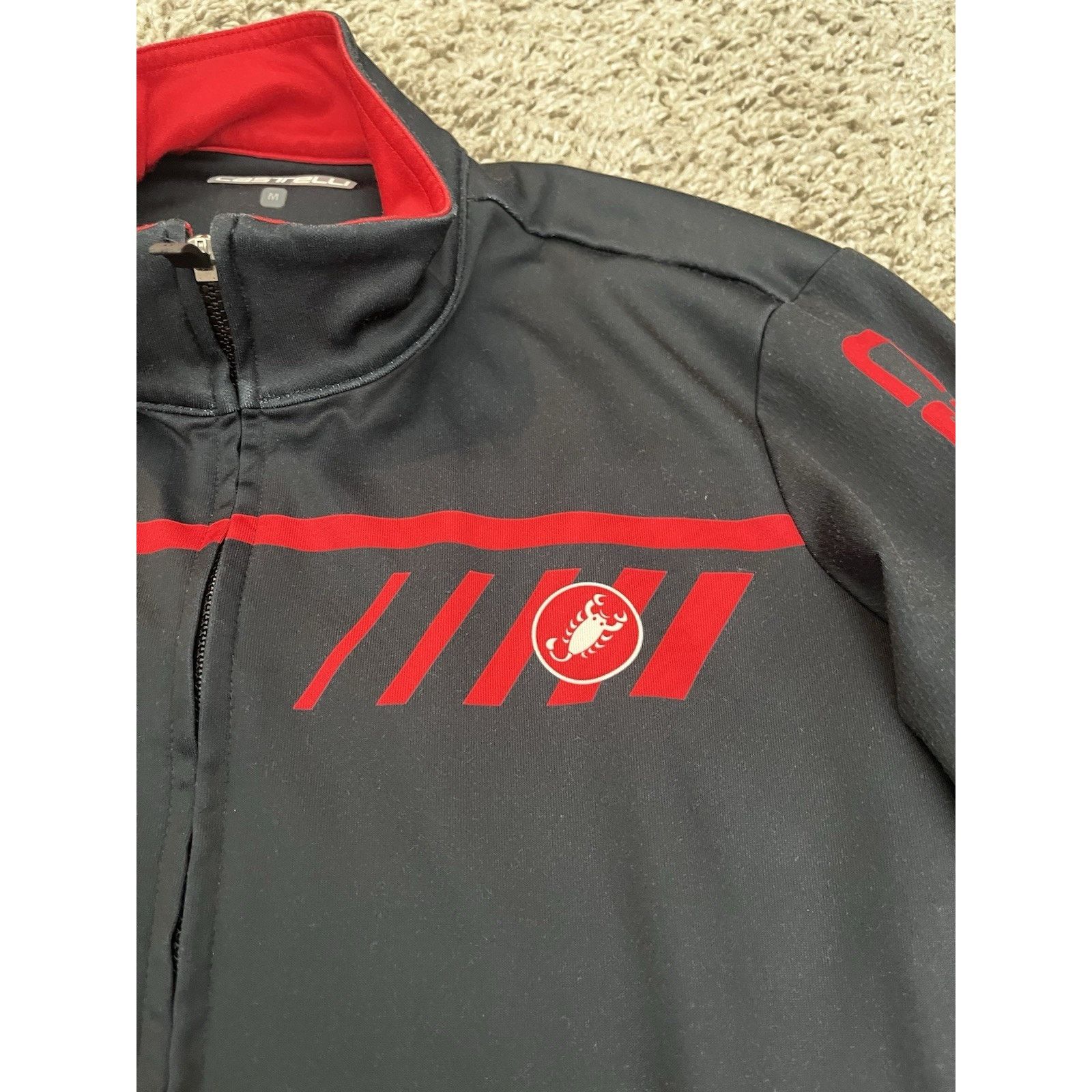 Other Castelli Long Sleeve Cycling Jersey Medium Black Red Zip Size US M / EU 48-50 / 2 - 5 Thumbnail