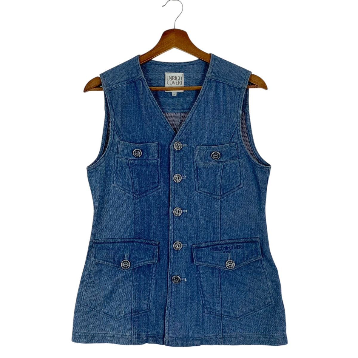 Enrico Coveri Vintage Enrico Coveri Jeans Sleeveless Jacket Size US M / EU 48-50 / 2 - 1 Thumbnail