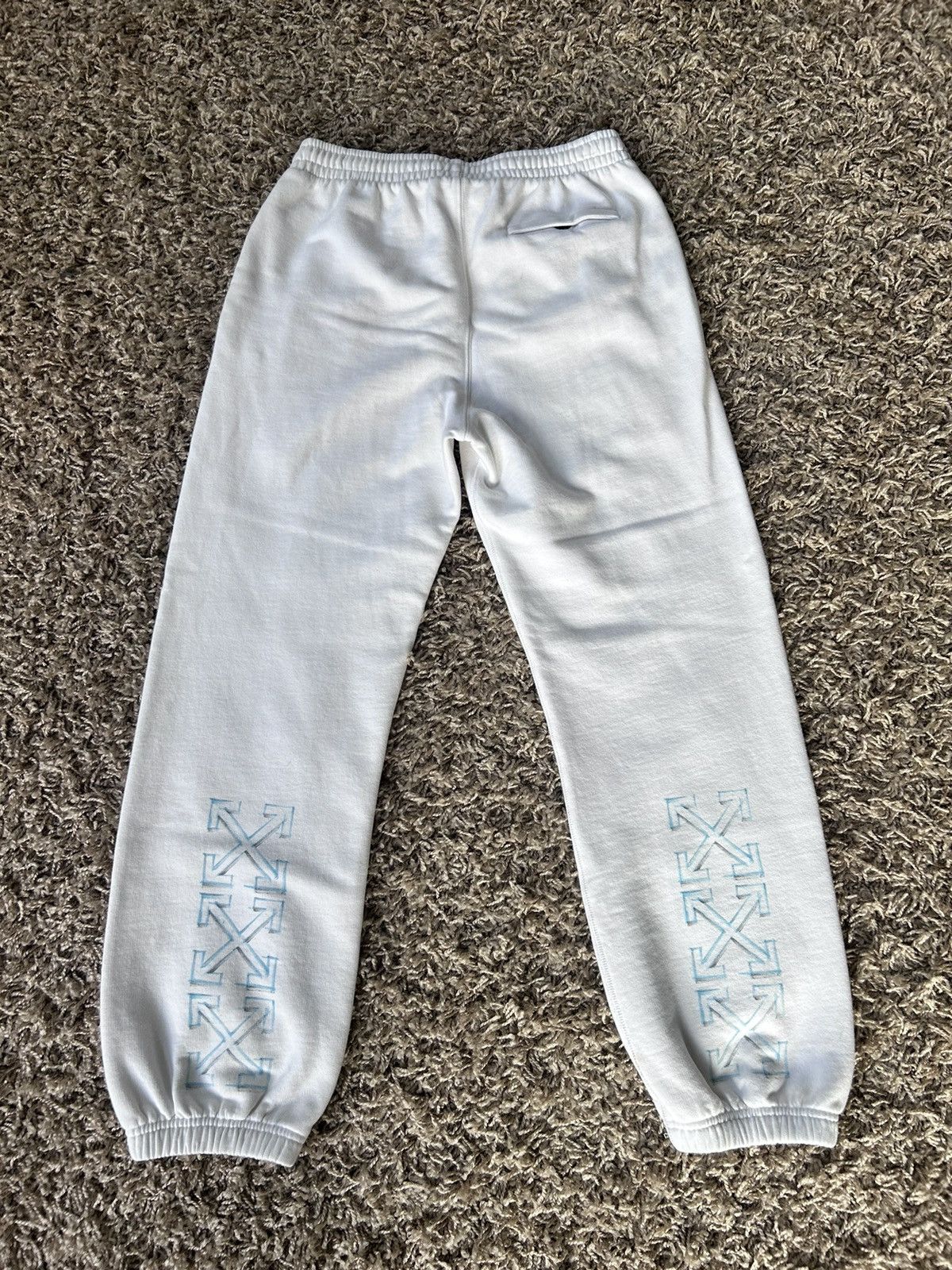 image of Off White Blue/white Logo Sweatpants Size S, Men's