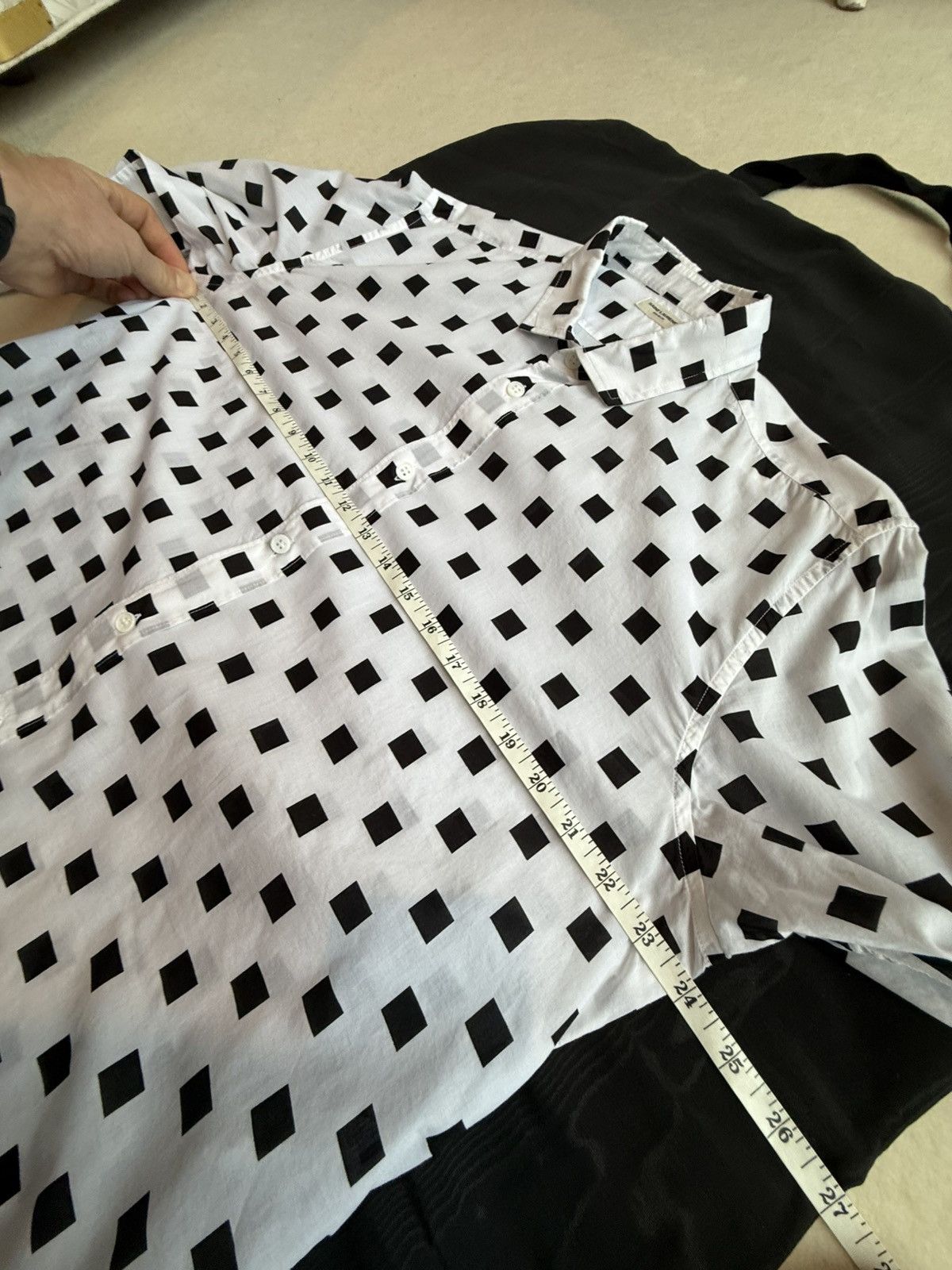 Saint Laurent Paris SS13 Saint Laurent square polka dot white shirt Hedi Slimane Size US M / EU 48-50 / 2 - 8 Thumbnail