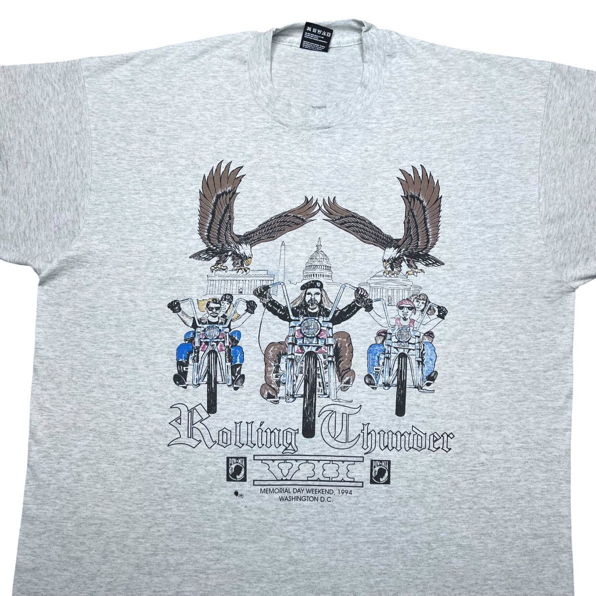 Vintage 1994 Rolling Thunder Freedom Ride POW MIA Memorial Day Tee Size US XL / EU 56 / 4 - 4 Thumbnail