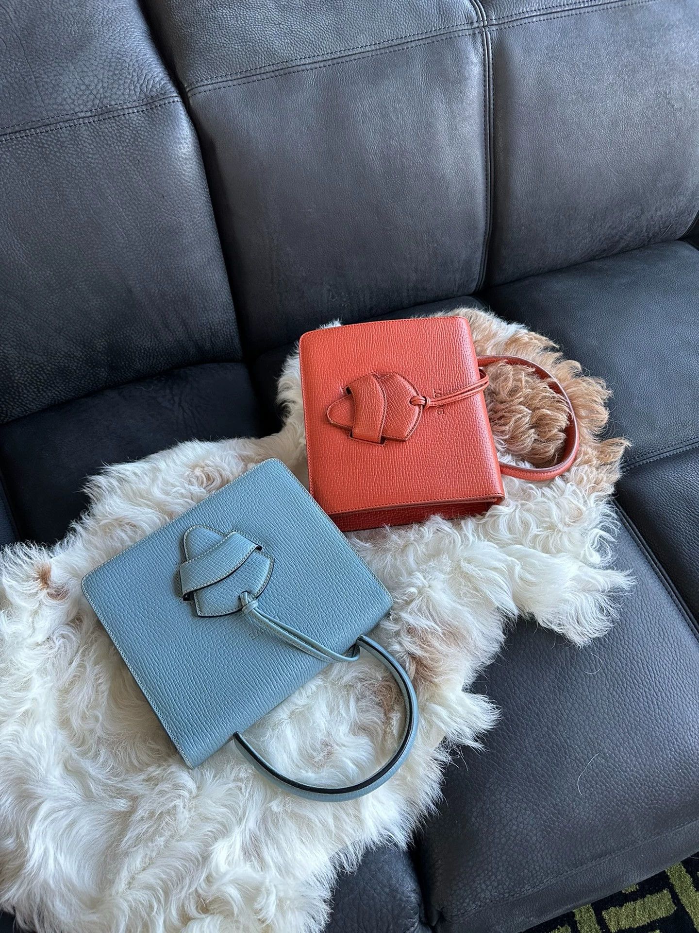 Loewe Loewe Vintage Misty Blue Inverted Triangle Handbag Size ONE SIZE - 9 Thumbnail