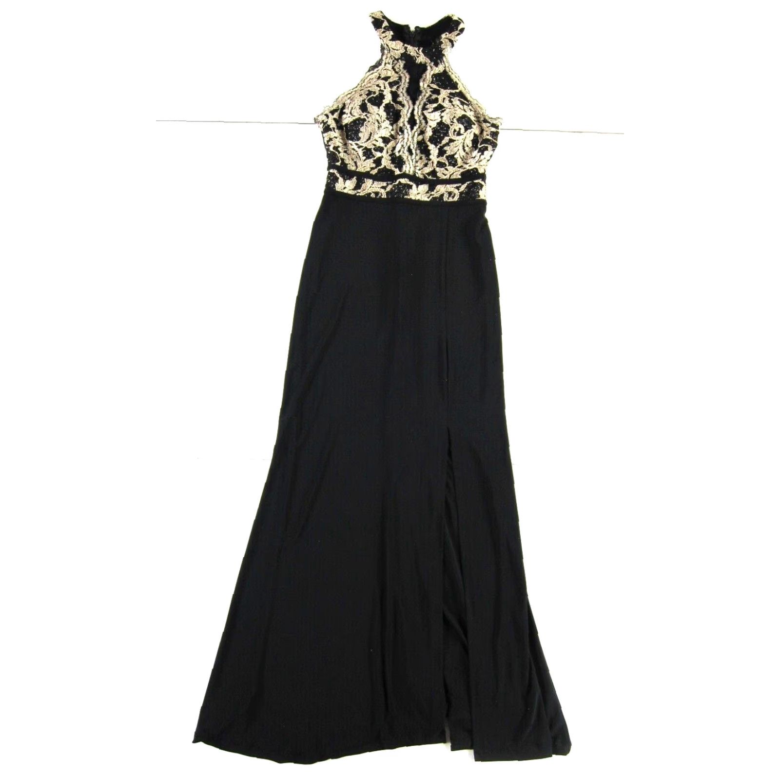 Vintage VINTAGE Morgan & Co. Black Gold High Neck Sleeveless Long Tank Formal Party Dress 1/2 Size XS / US 0-2 / IT 36-38 - 2 Thumbnail