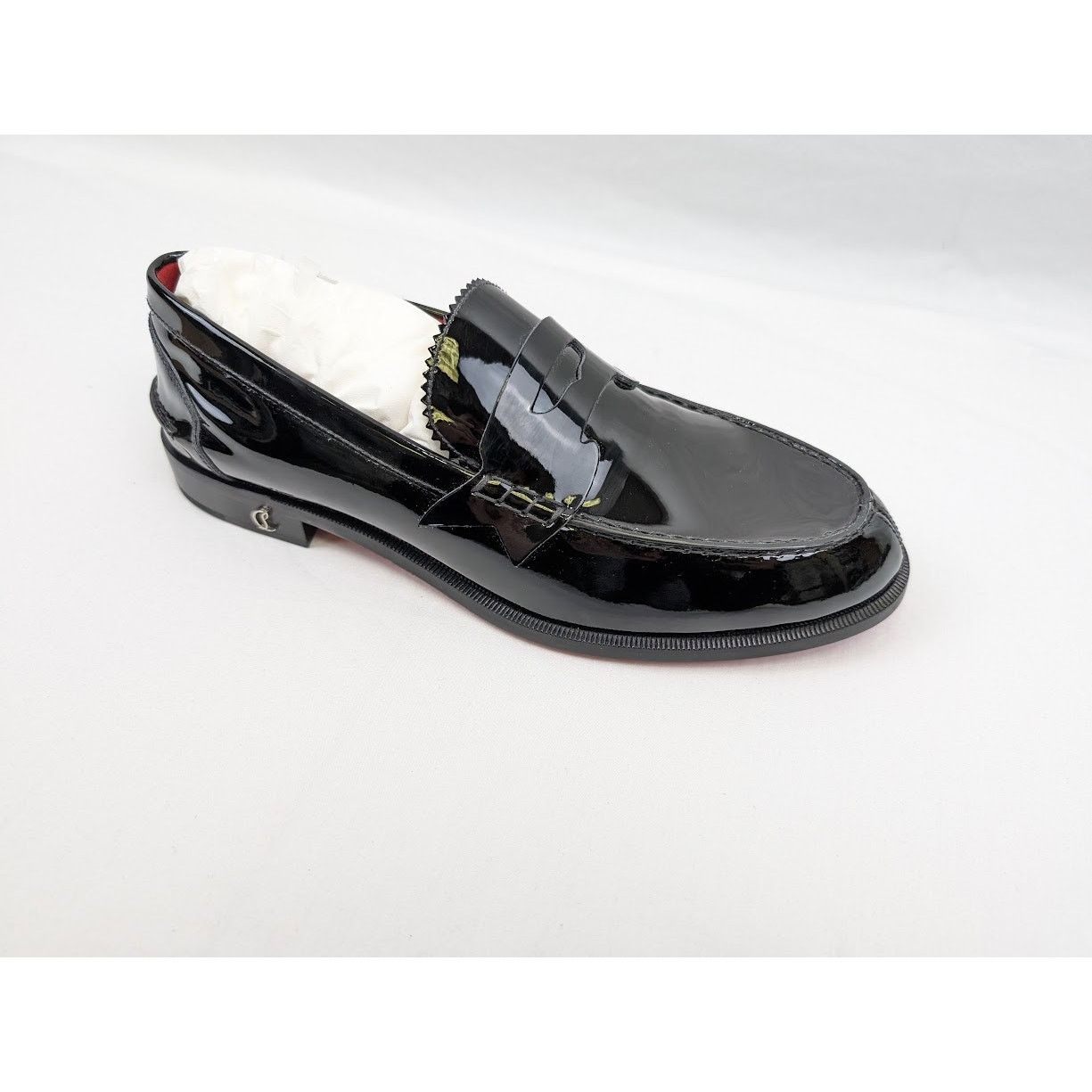 Christian Louboutin o1rshd1 Patent No Penny Flat Shoes in Black/Silver Size US 8.5 / EU 41-42 - 2 Thumbnail