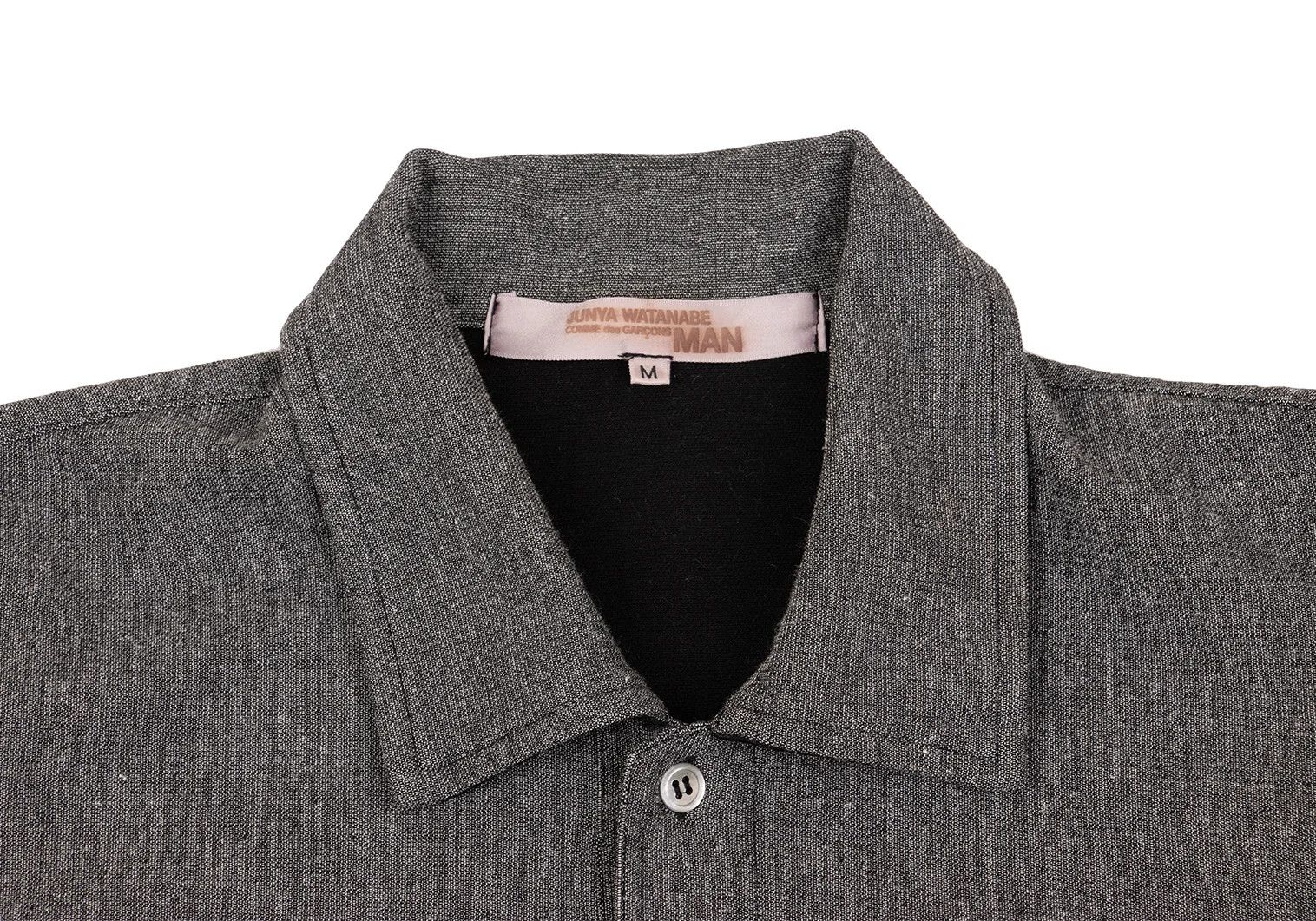 Junya Watanabe Dyed Tape Detail Polo Shirt in Gray and Black, Size M Size US M / EU 48-50 / 2 - 3 Thumbnail