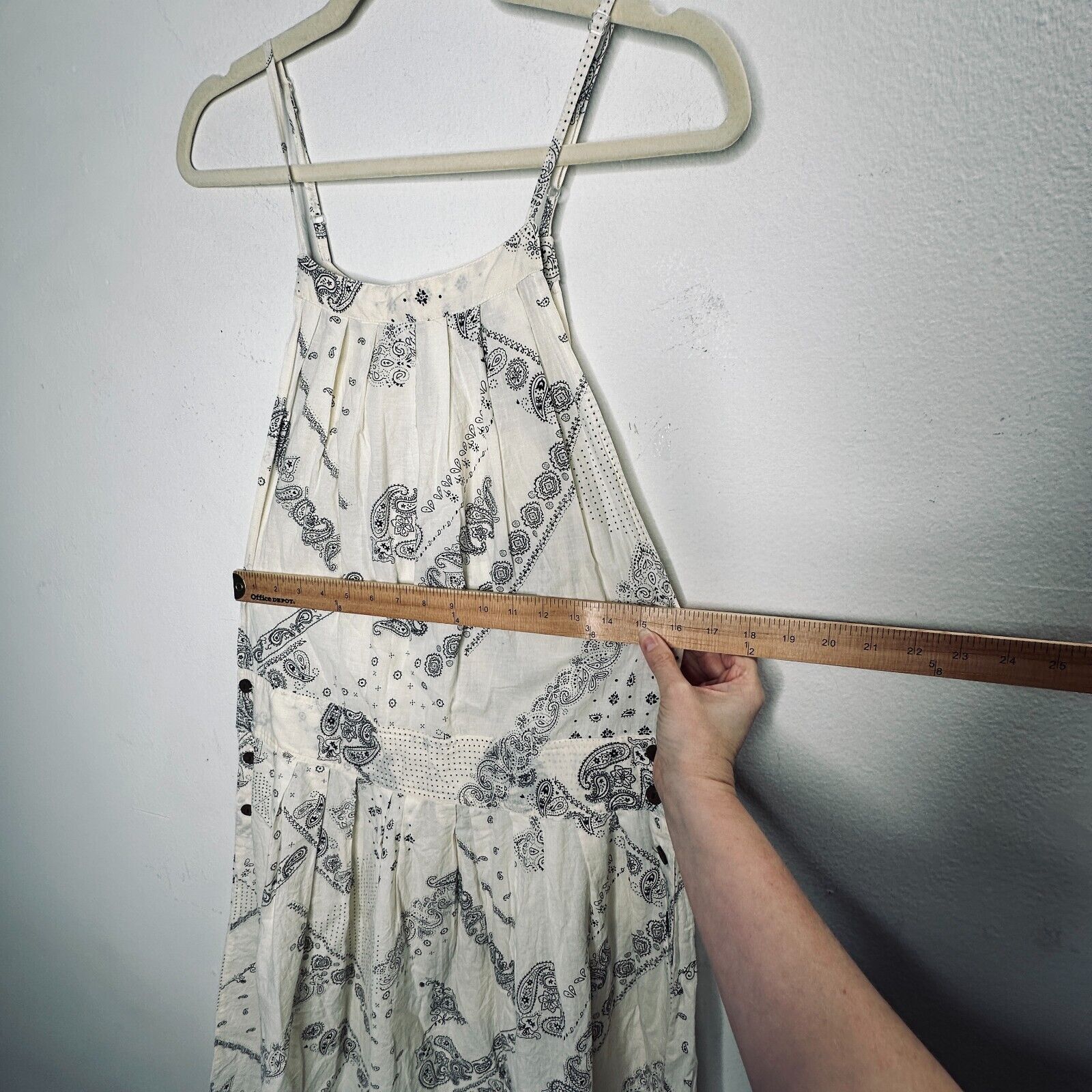 Anthropologie Anthro Cream Black Ruffle Spaghetti Strap Pleated Dress M Size M / US 6-8 / IT 42-44 - 13 Thumbnail