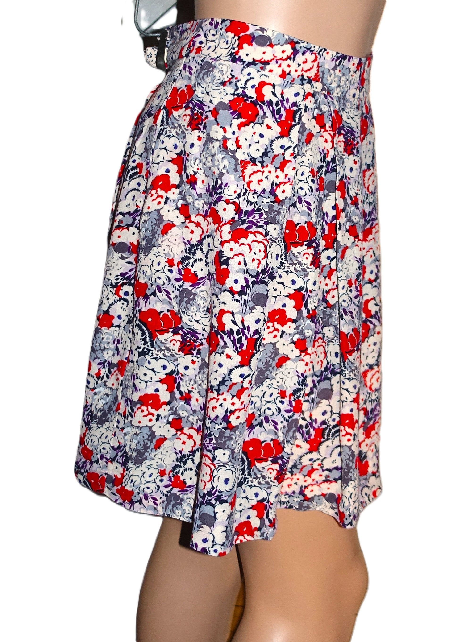 Other BCBGeneration Red Purple Floral Skirt 12 Size 32" / US 10 / IT 46 - 6 Thumbnail