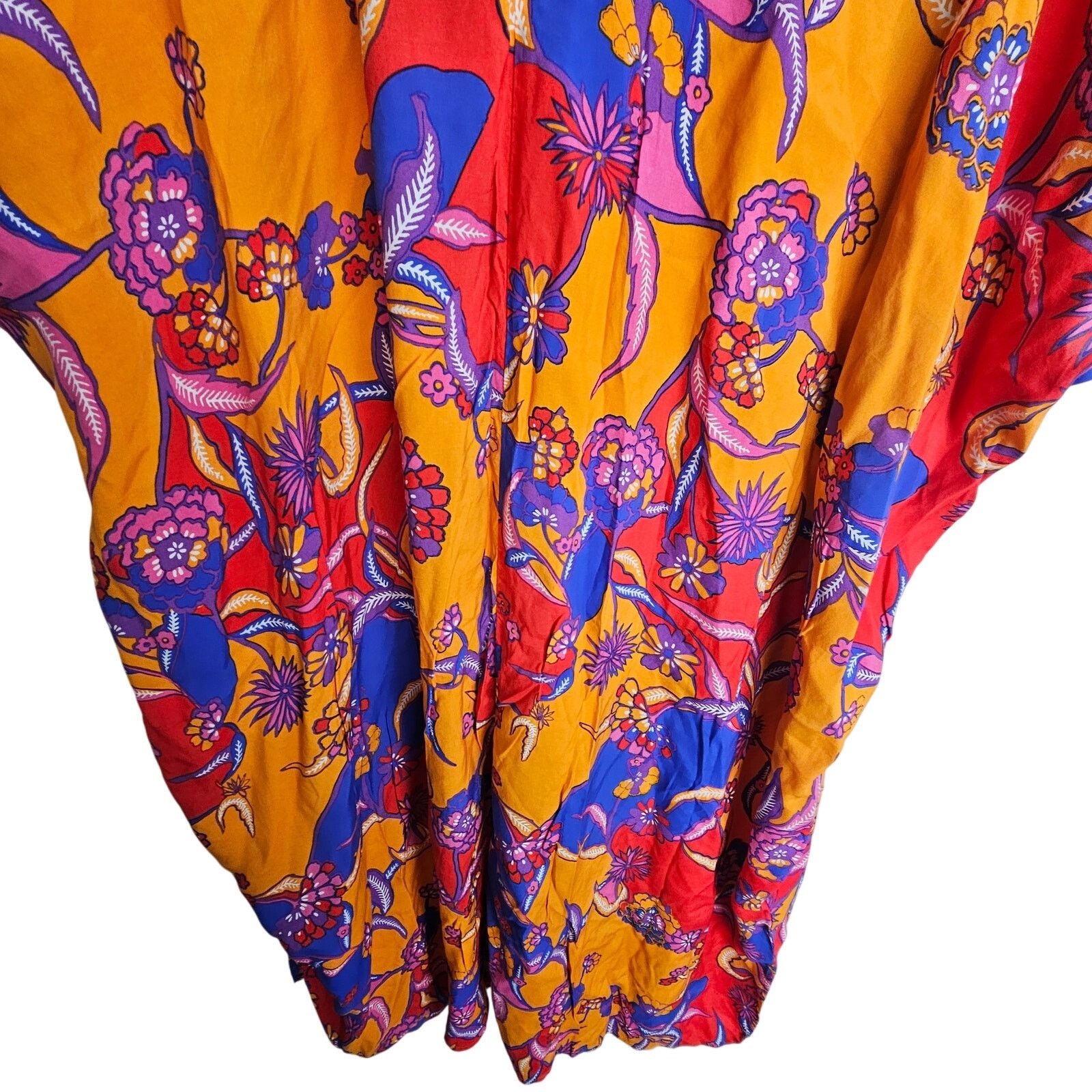 Modernica Modcloth Womens Floral Kimono Maxi Dress Sz L Vibrant Resort Size L / US 10 / IT 46 - 3 Thumbnail