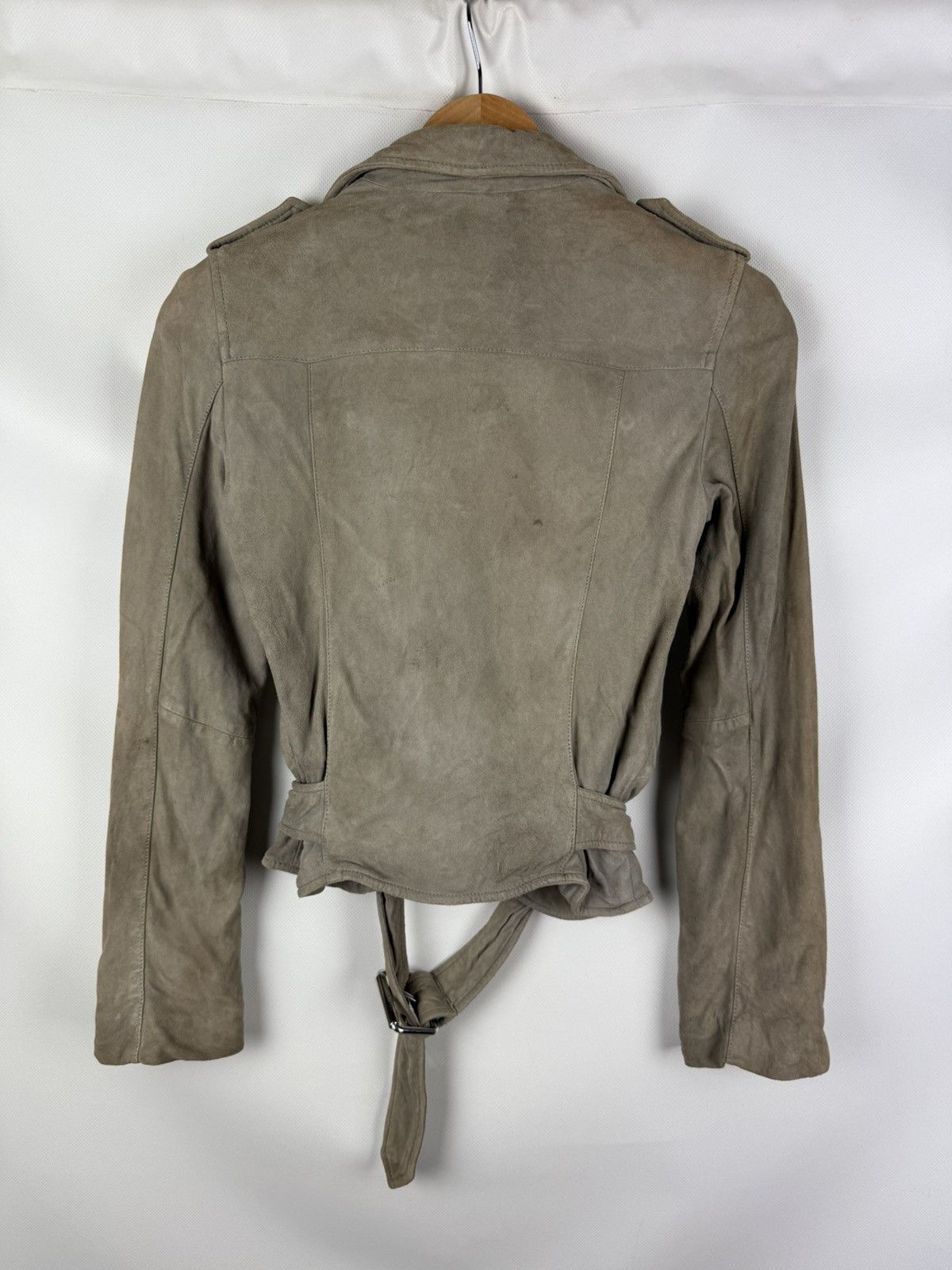 Allsaints Allsaints Suede Balfern Biker Ladies Belted Jacket Size XS / US 0-2 / IT 36-38 - 17 Thumbnail