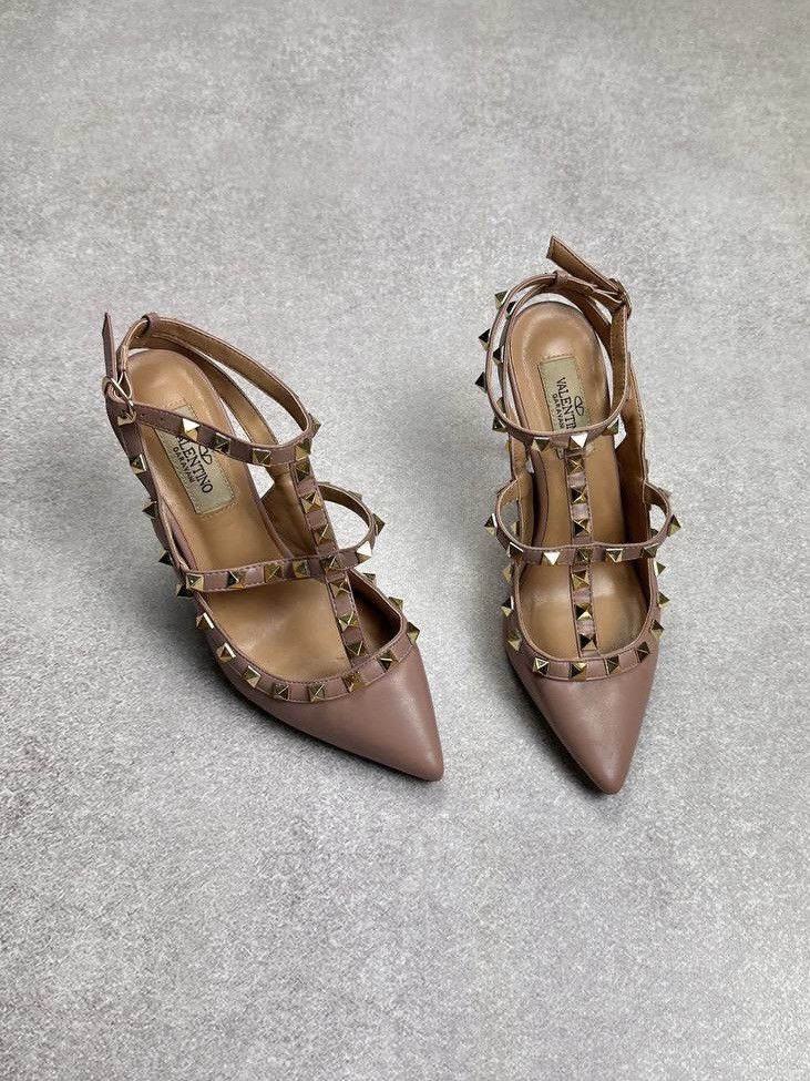Valentino Valentino Garavagi Rockstud Ankle Strap Pump Heels 100mm Size US 5 / IT 35 - 4 Thumbnail