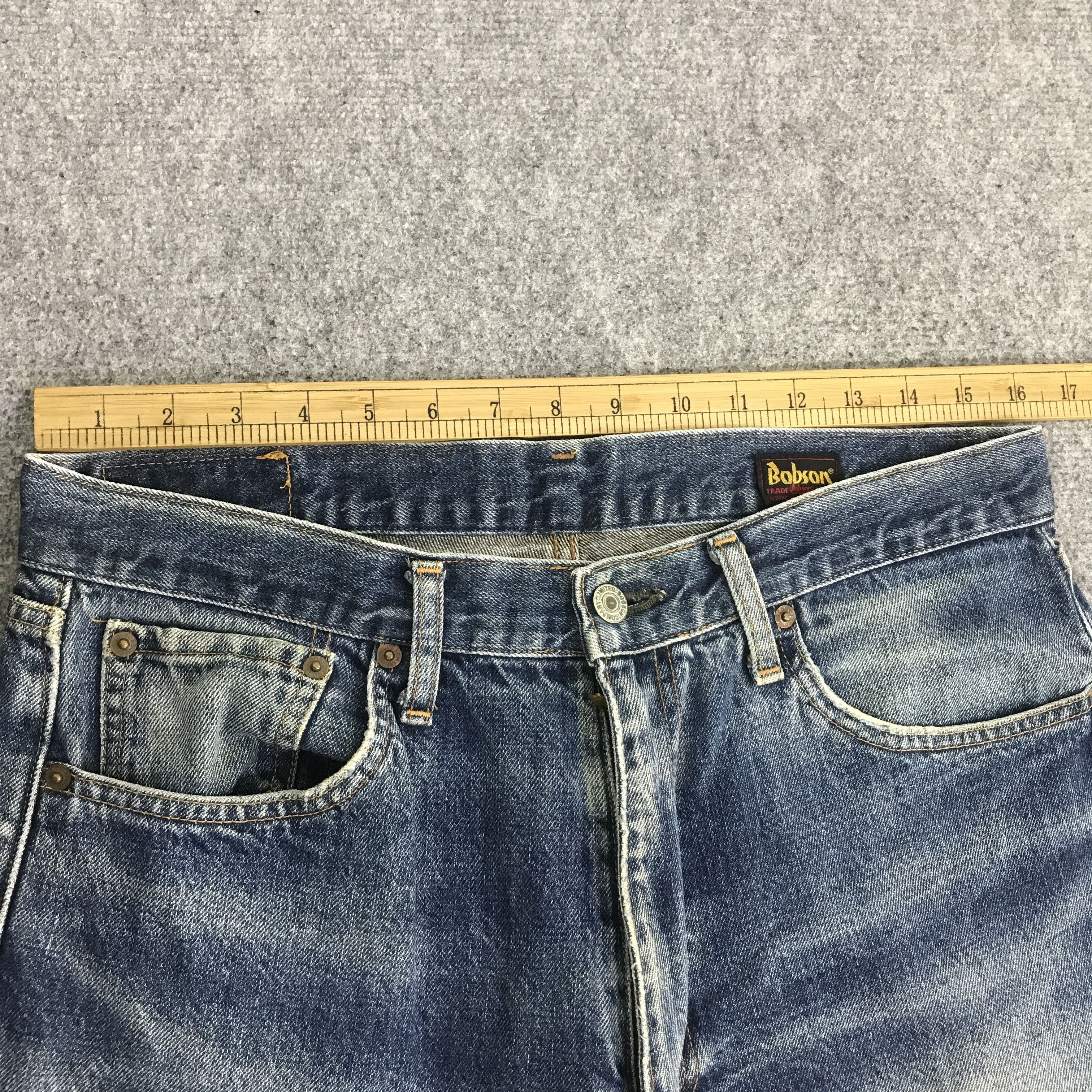 Japanese Brand bobson distressed Baggy denim pants K74B14 Size US 33 - 7 Thumbnail