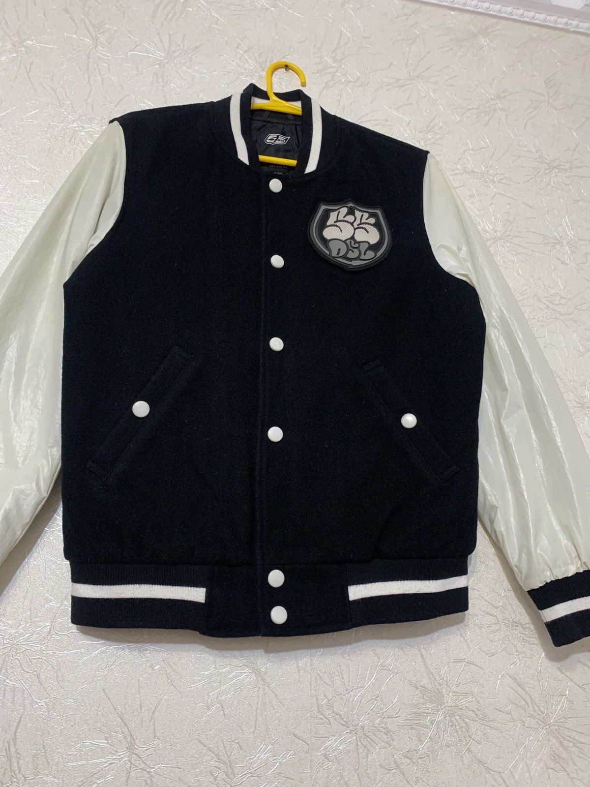 55DSL × Diesel × Vintage 55DSL Vintage Diesel Black Wool Bomber Jacket Nylon Sleeves Size US M / EU 48-50 / 2 - 4 Thumbnail