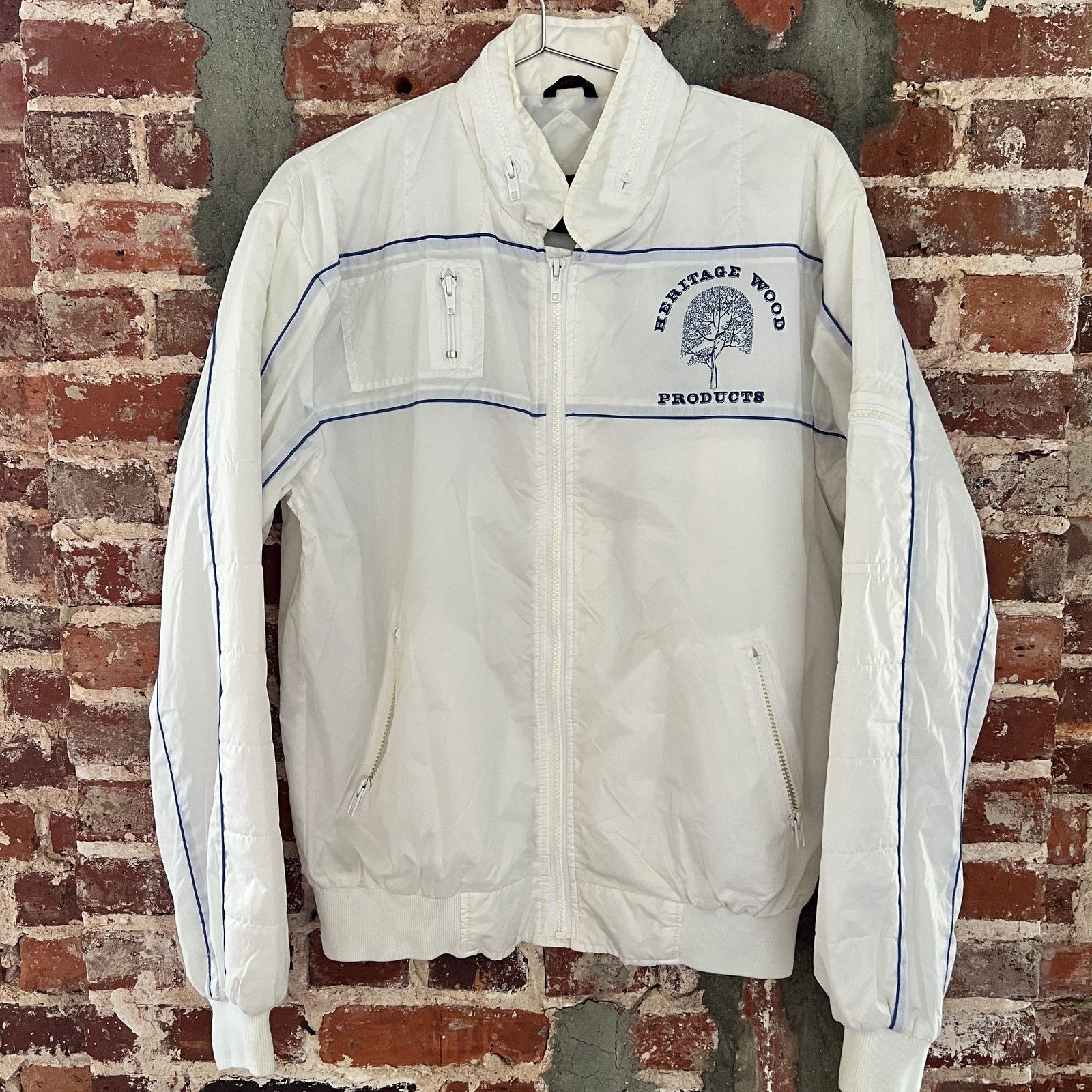 Vintage VTG Men's White Upstream Racing Division Jacket Size M 21x27 Size US M / EU 48-50 / 2 - 7 Thumbnail
