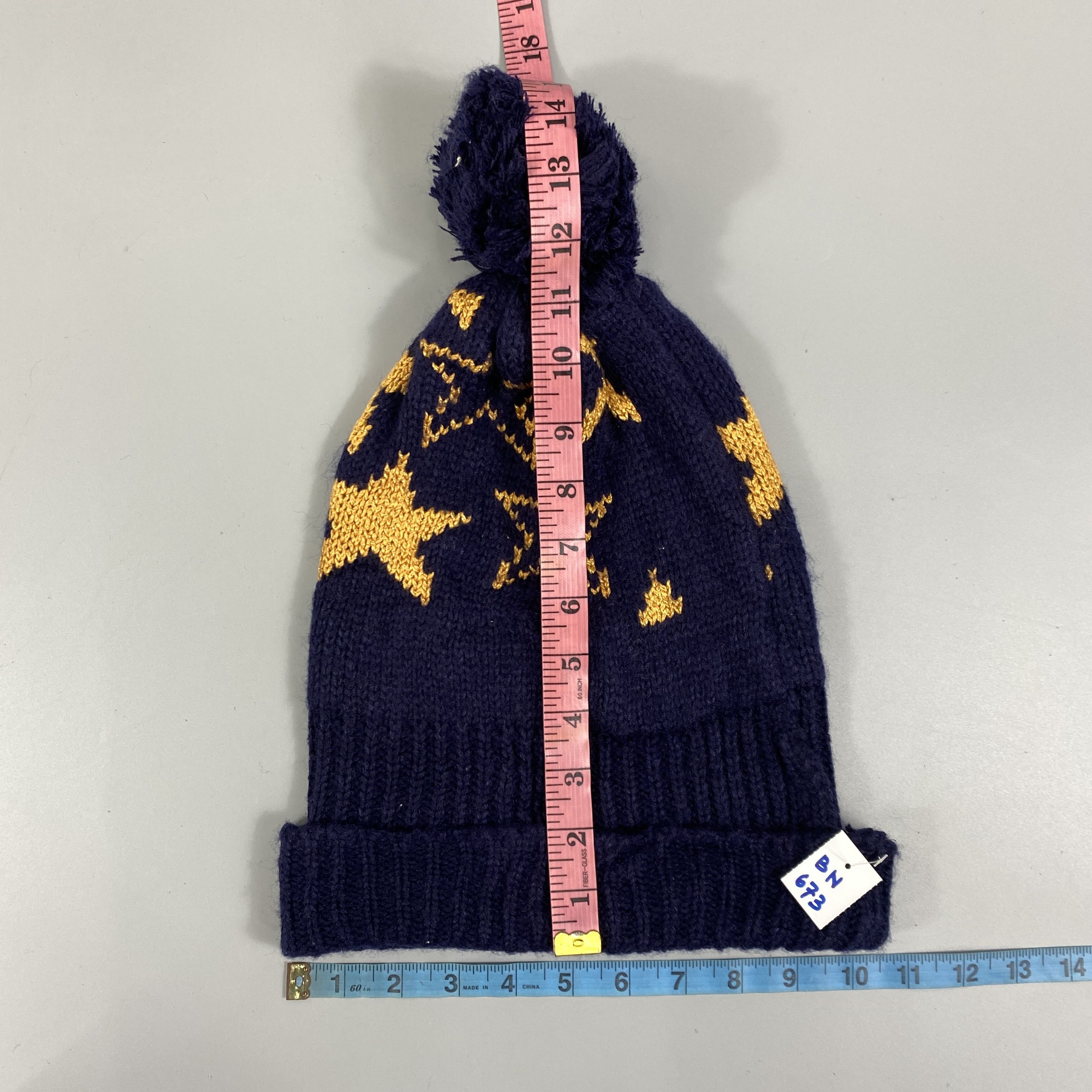 Japanese Brand Beanie Star Pattern Pom Pom Hat -BN673 Size ONE SIZE - 5 Thumbnail
