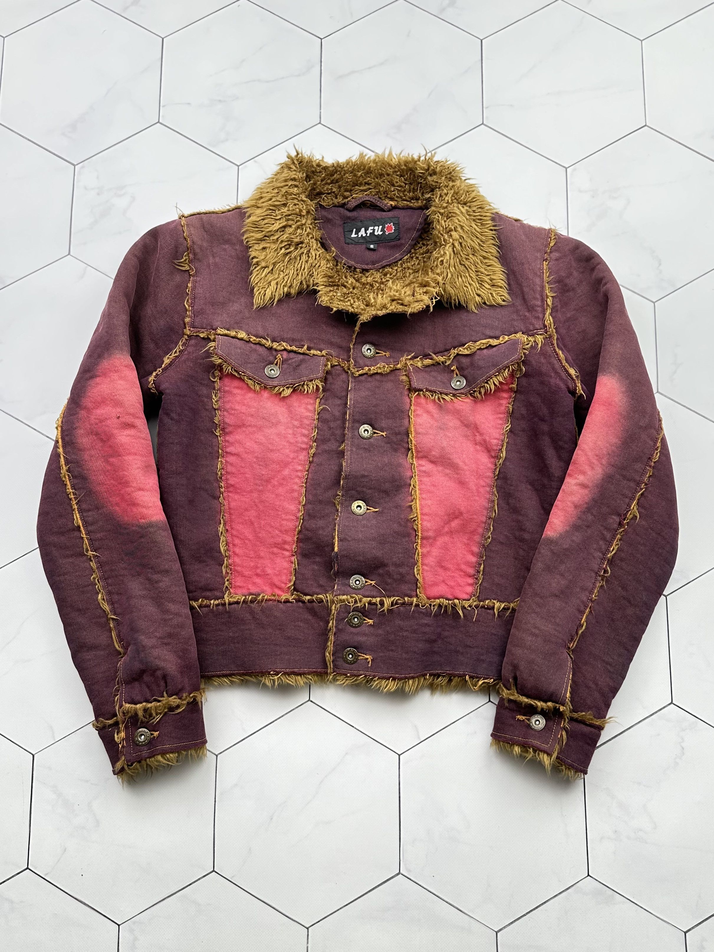 Vintage Vintage Faded Faux Sheepskin Jacket (B365)D15 E2 Size S / US 4 / IT 40 - 1 Thumbnail