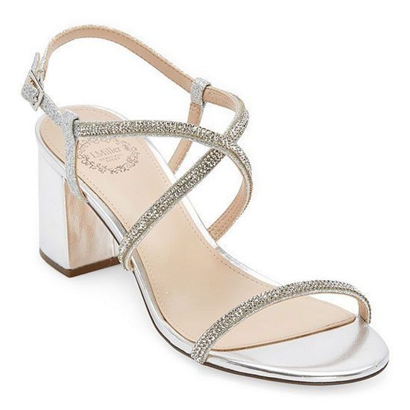 Other I. MILLER Rhinestone Silver Heeled Sandals - Size 11 - New Size US 11 / IT 41 - 1 Thumbnail