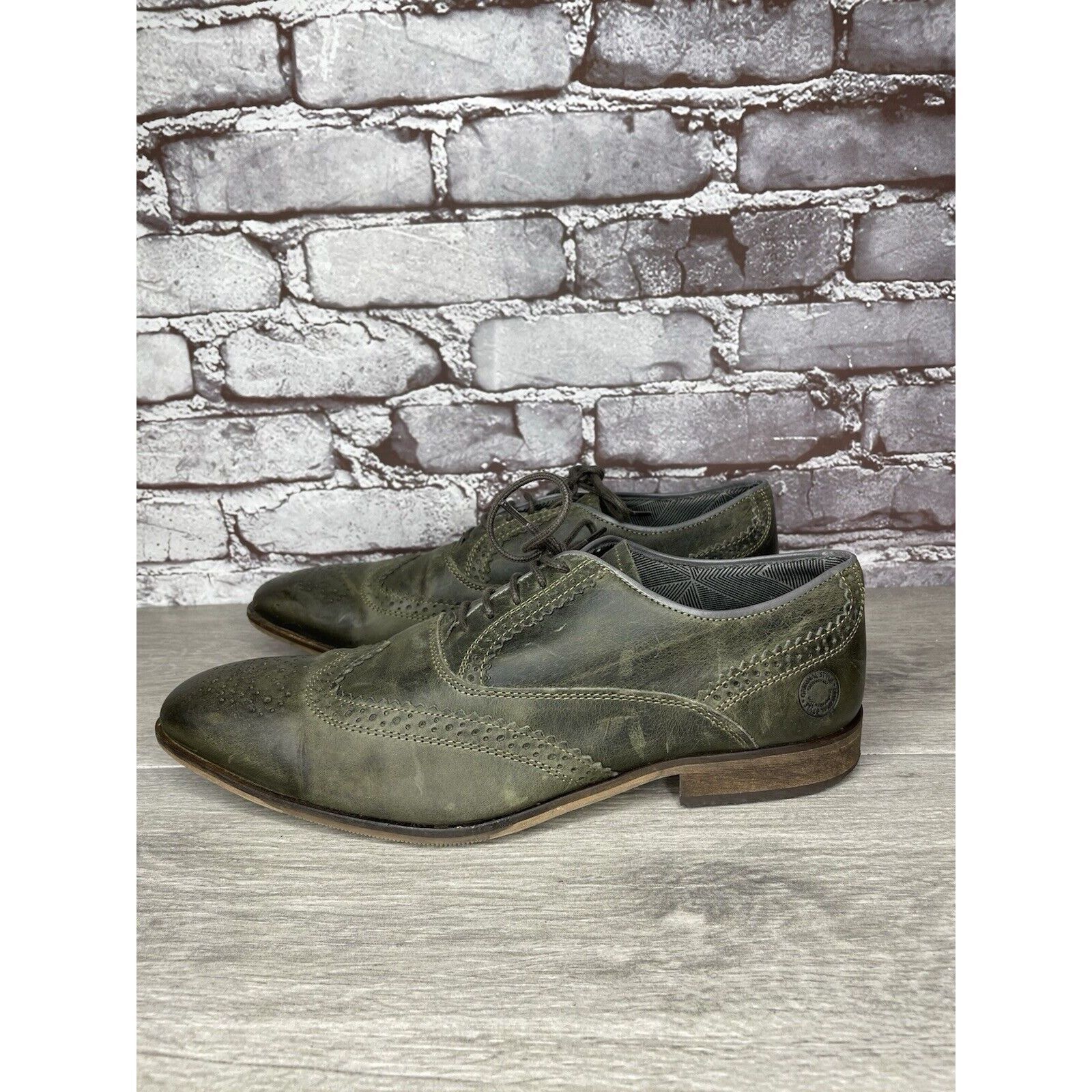 Steve Madden Steve Madden Iggy Green Leather Handcrafted Wingtip Oxfords Size US 10 / EU 43 - 5 Thumbnail
