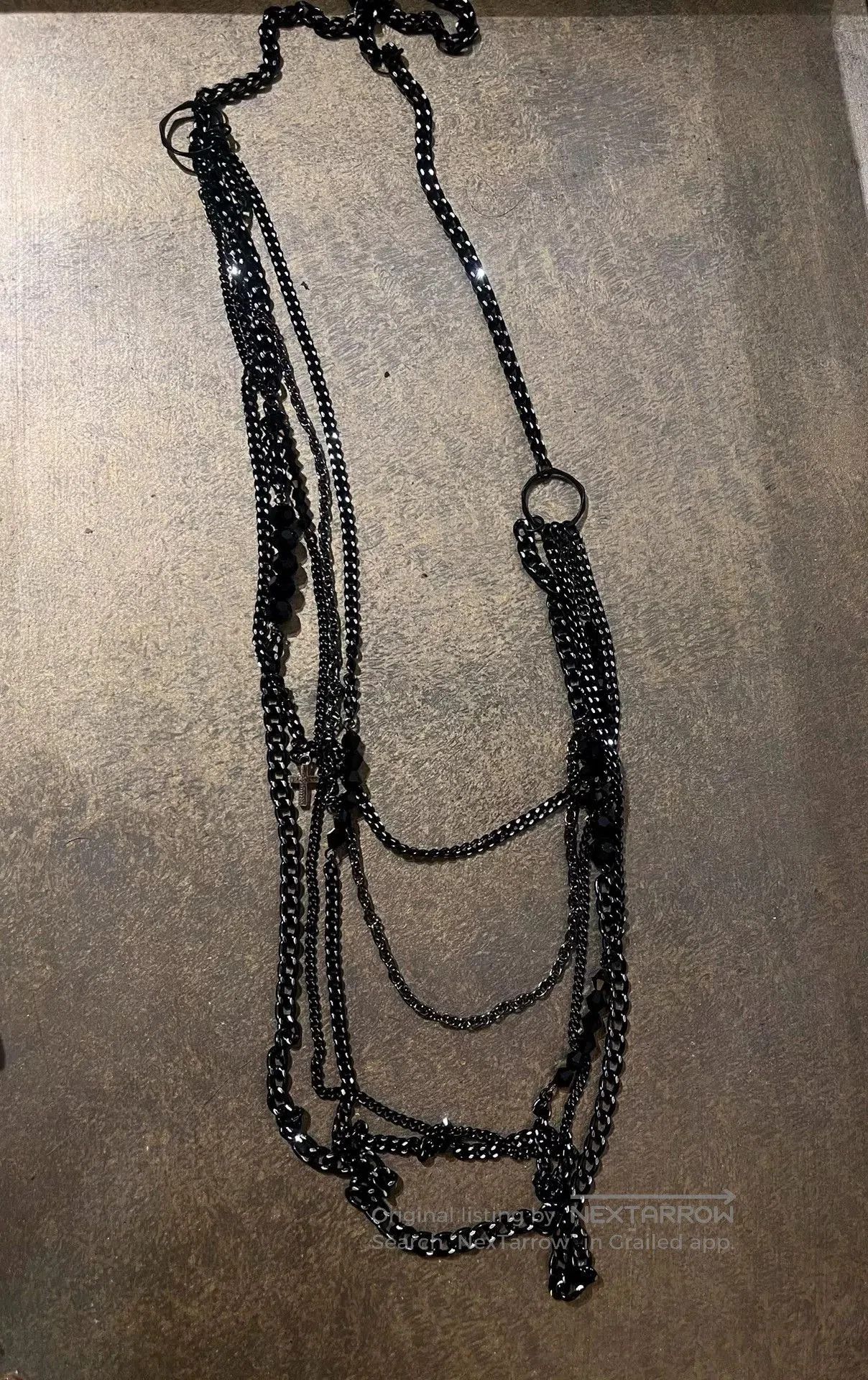 CIVARIZE adjustable black cross necklace with charms. Size ONE SIZE - 9 Thumbnail