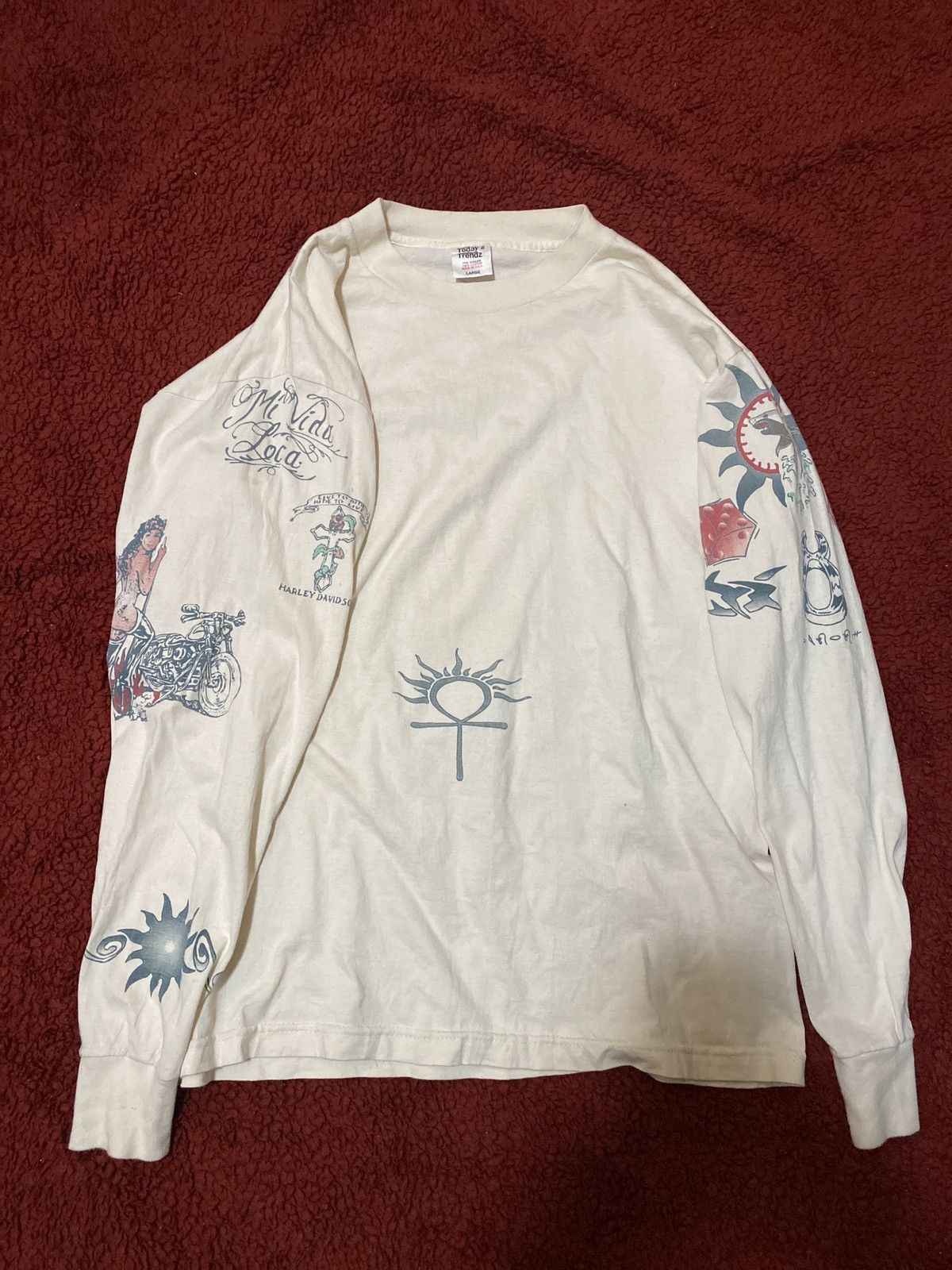 トップス dennis rodman tatoo L/S T-shirt Vintage 90s Dennis Rodman