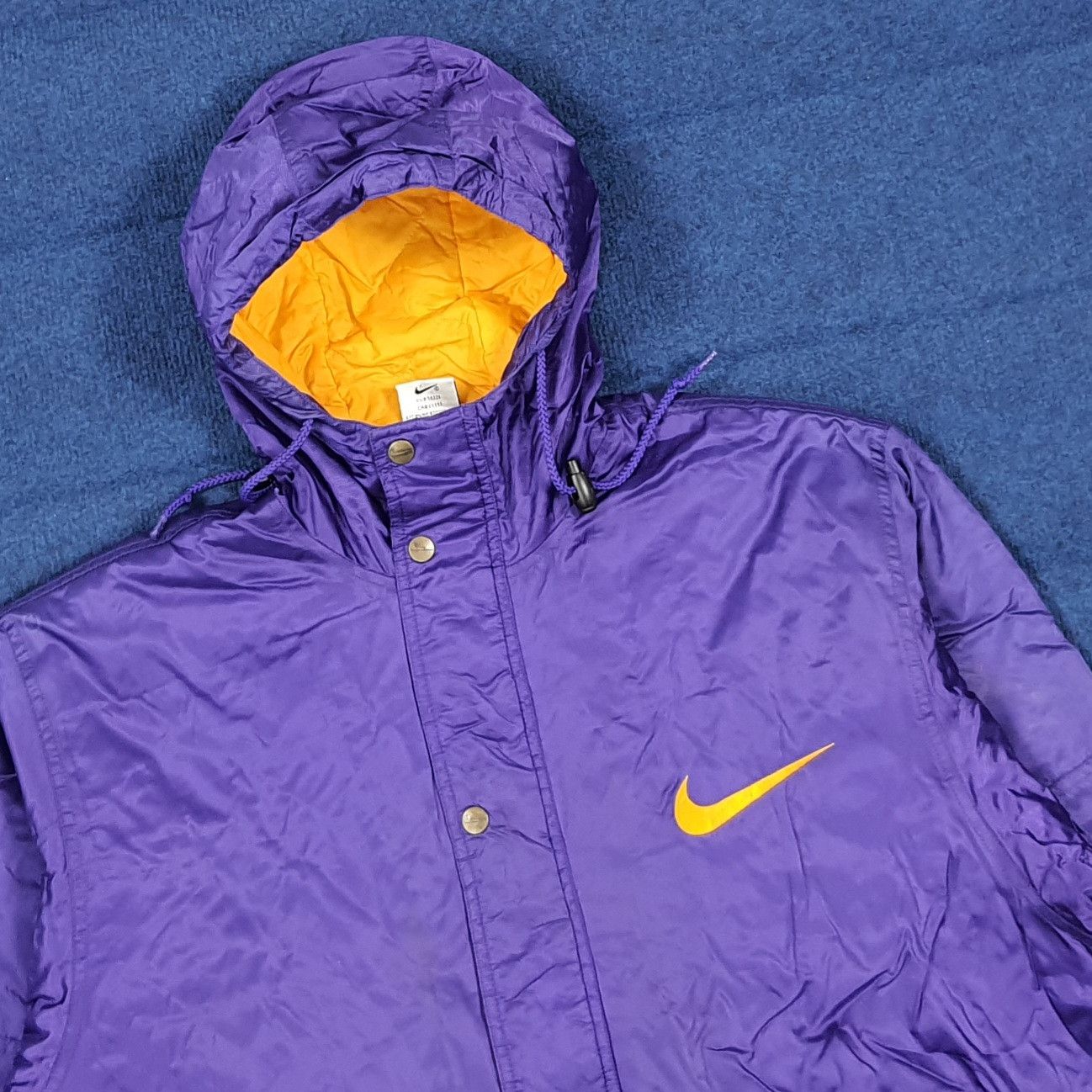 Vintage 90s Nike Big Swoosh Parka Jacket For Kids C289N4