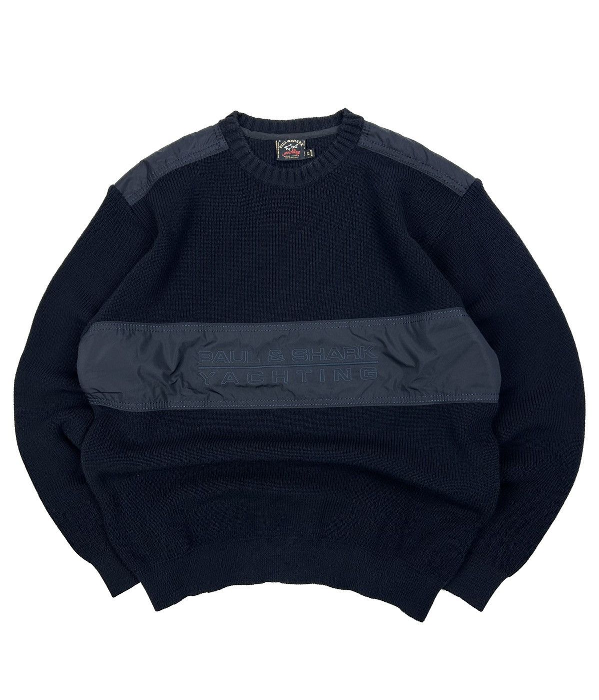 Paul & Shark Luxury Paul & Shark Yachting Knit Wool Sweater Navy Vintage Size US L / EU 52-54 / 3 - 1 Thumbnail