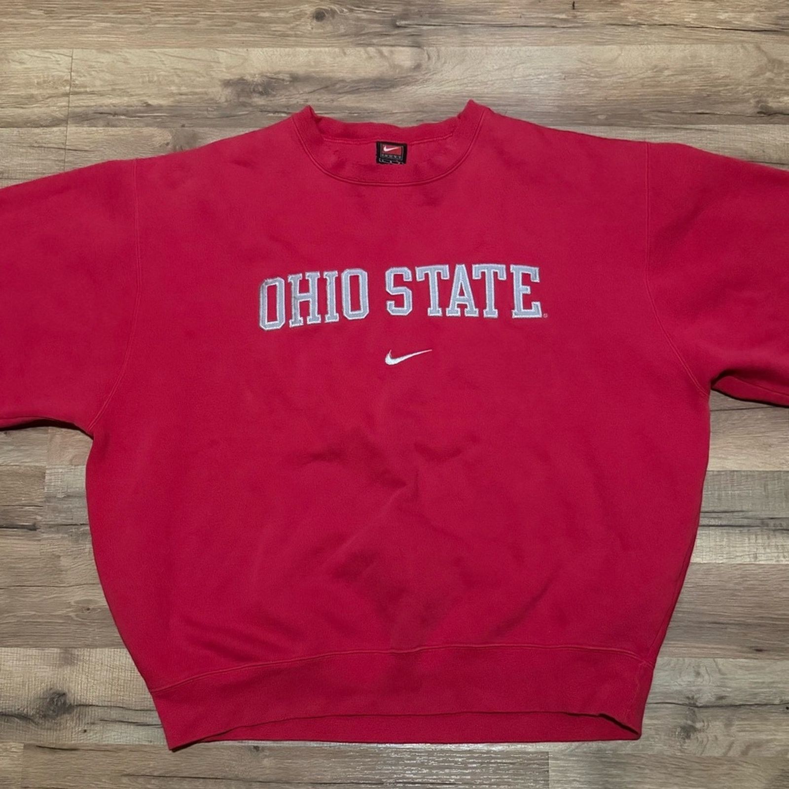 Nike 90s Nike Ohio State Center Swoosh Crewneck Sweatshirt Size US L / EU 52-54 / 3 - 2 Thumbnail