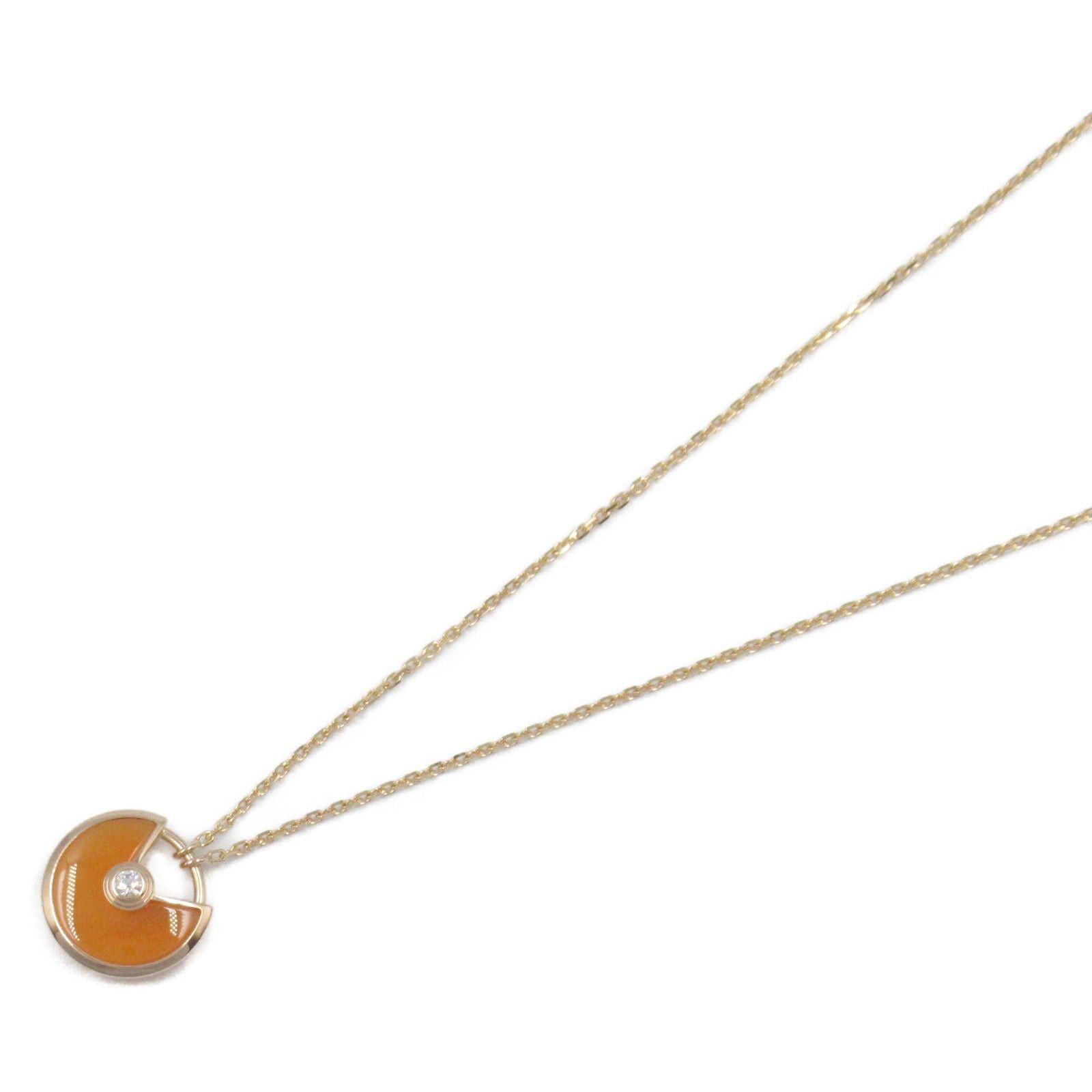 Cartier Cartier Amulet De Cartier Necklace Carnelian K18Pg (Pink Gold) Diamond Clear Orange Size ONE SIZE - 1 Thumbnail