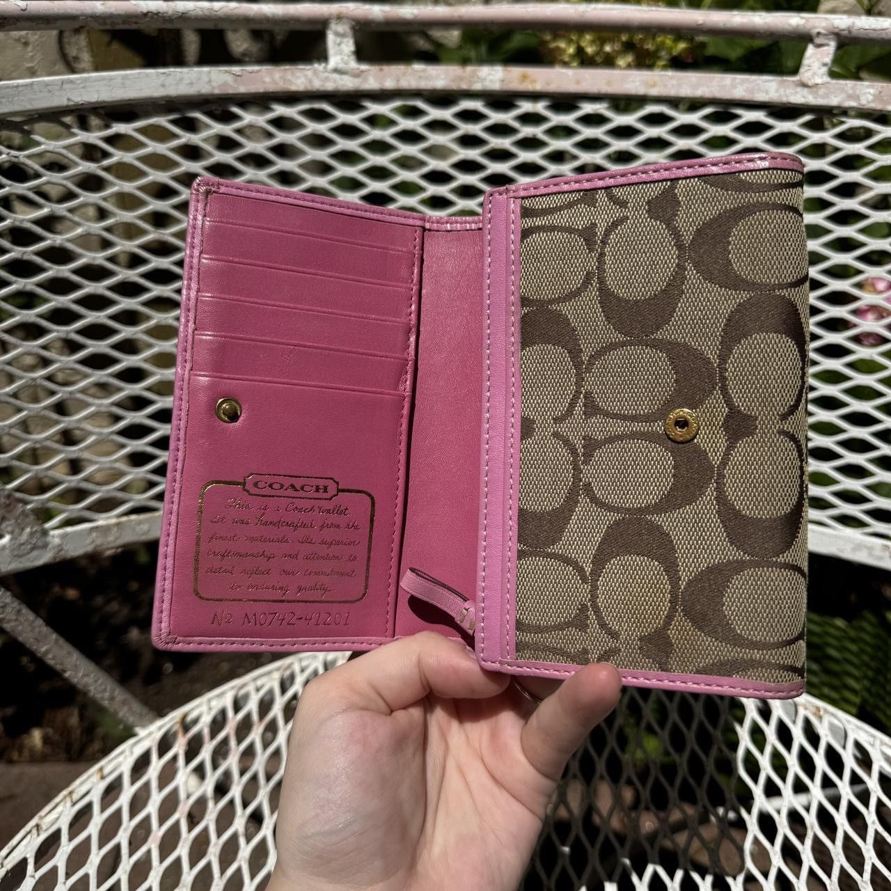 Coach Pink & Brown Coach Monogramed Wallet Size ONE SIZE - 8 Thumbnail
