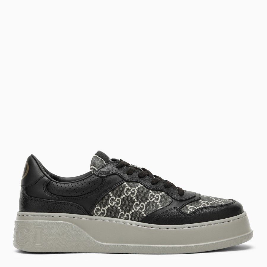 image of Gucci O1D2Blof0424 Low Trainers In Black & Grey Shoes in Black/Grey, Men's (Size 11)
