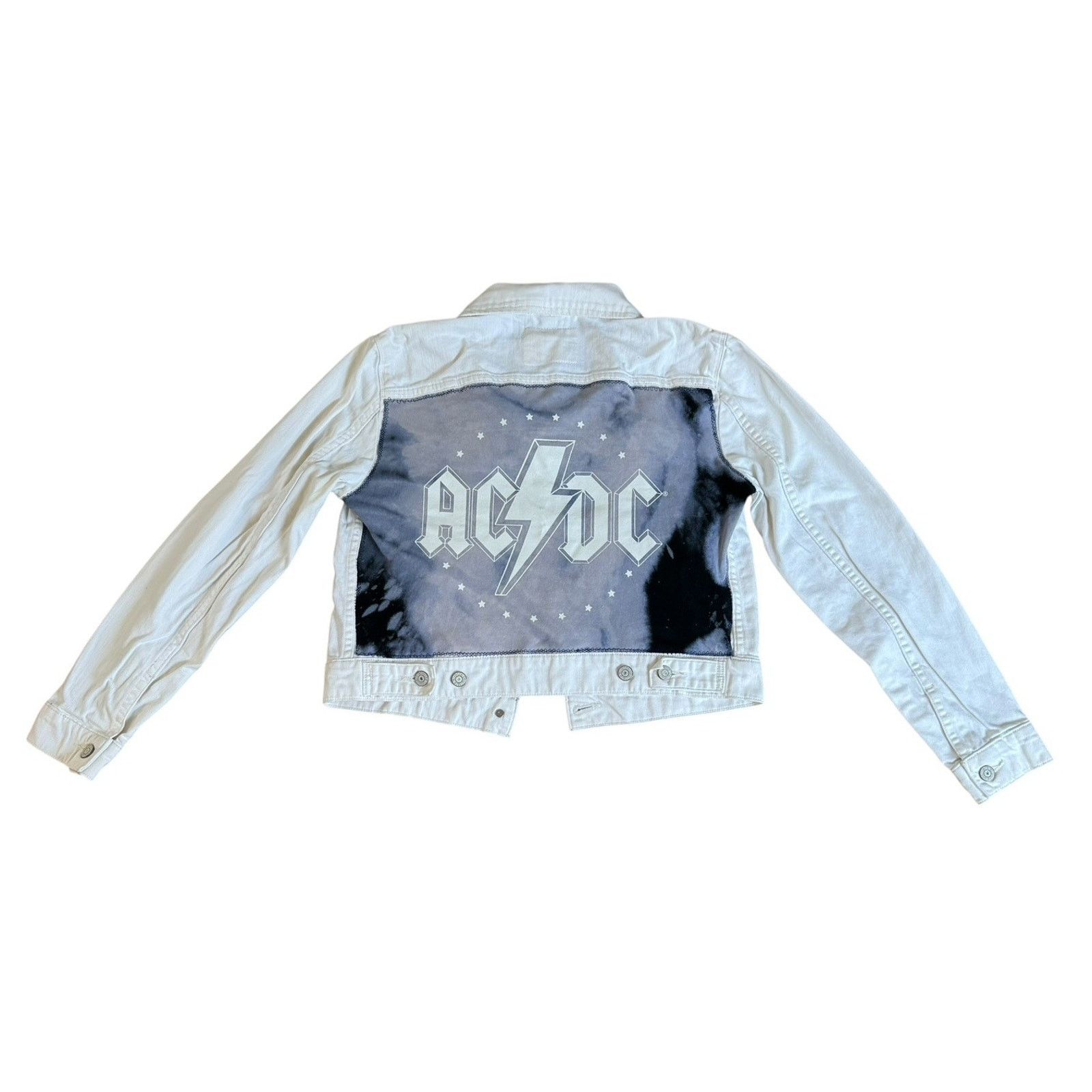 Levi's AC/DC Vintage Retro Jacket Tie Dye 70s 80s Metal Rock Denim Size S / US 4 / IT 40 - 6 Thumbnail
