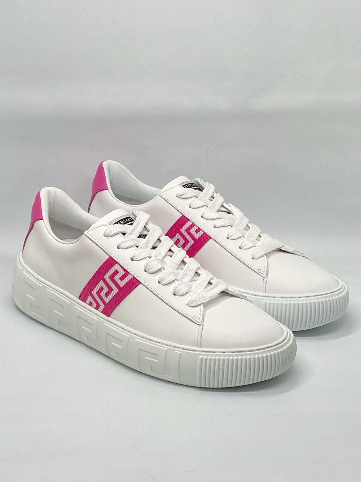 Versace Greca Logo Leather Sneakers size 40
