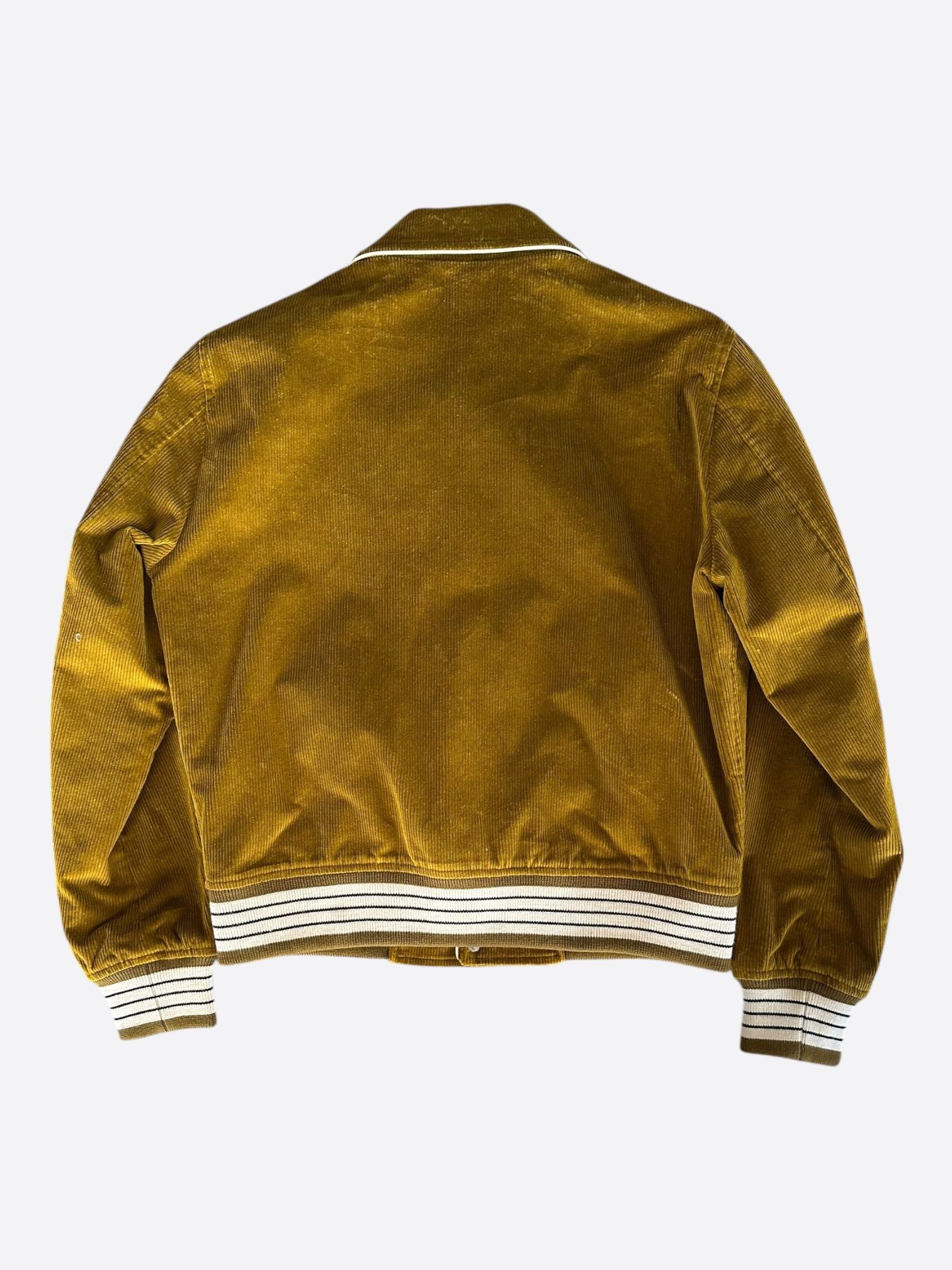 Amiri Amiri Mustard & White Corduroy Logo Teddy Jacket Size US M / EU 48-50 / 2 - 2 Thumbnail