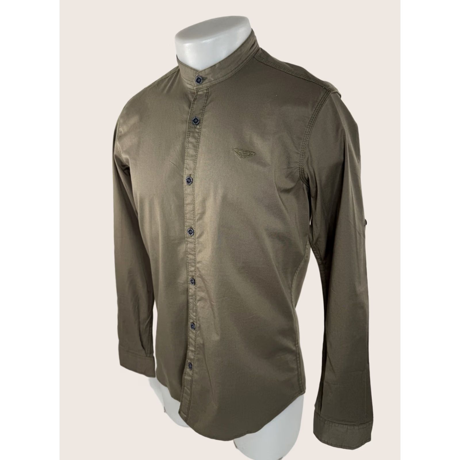 Hackett Hackett - Embroidered Collarless Mens L Shirt EXCELLENT Size US L / EU 52-54 / 3 - 1 Thumbnail