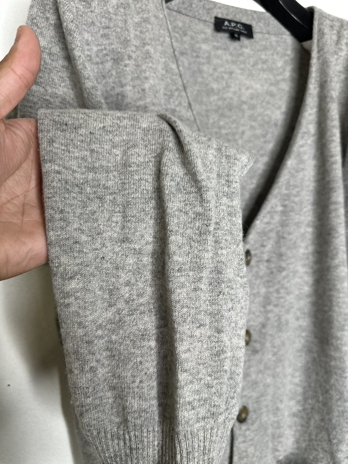 A.P.C. Grey Cashmere Blend Cardigan Size US XL / EU 56 / 4 - 3 Thumbnail